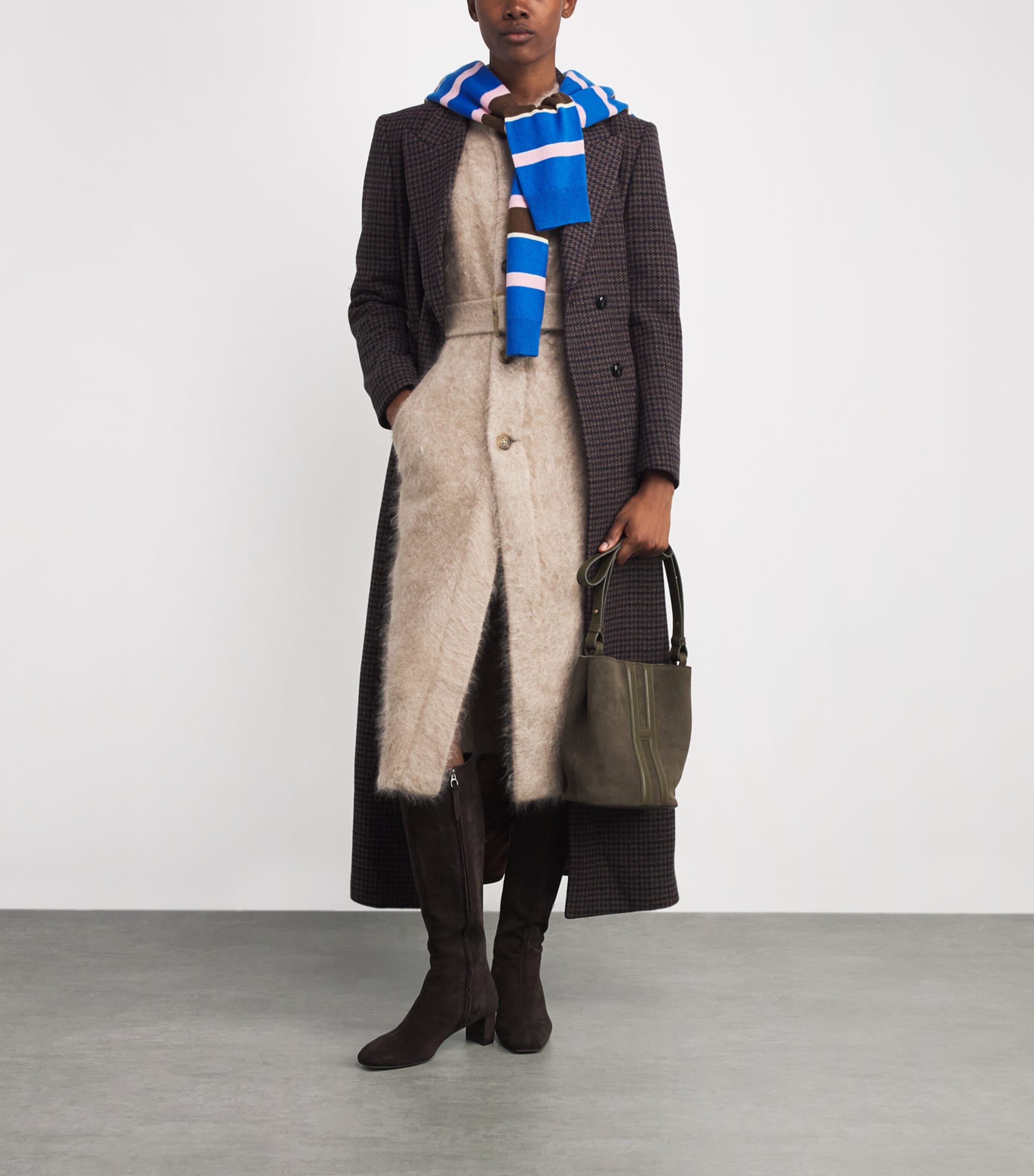 Small Suede Cross-Body Bag OLIVE Image 2