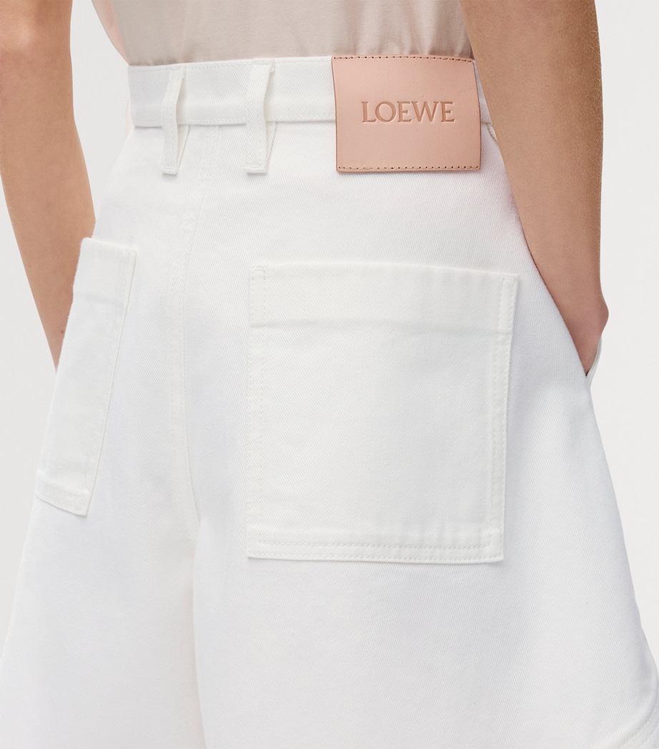 LOEWE Womens x Paula's Ibiza Cotton Panelled Shorts White Image 5