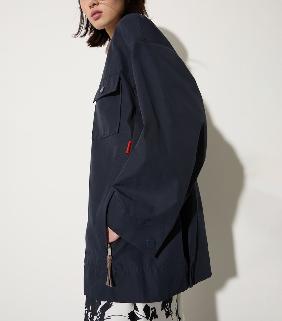 MAX&Co. Womens Relaxed Fit Raincoat Navy Image 3