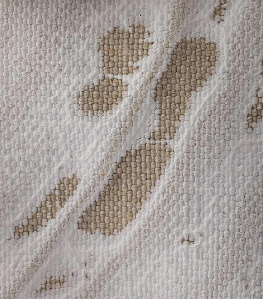 Prada Womens Medium Linen Bonnie Shoulder Bag White Image 5