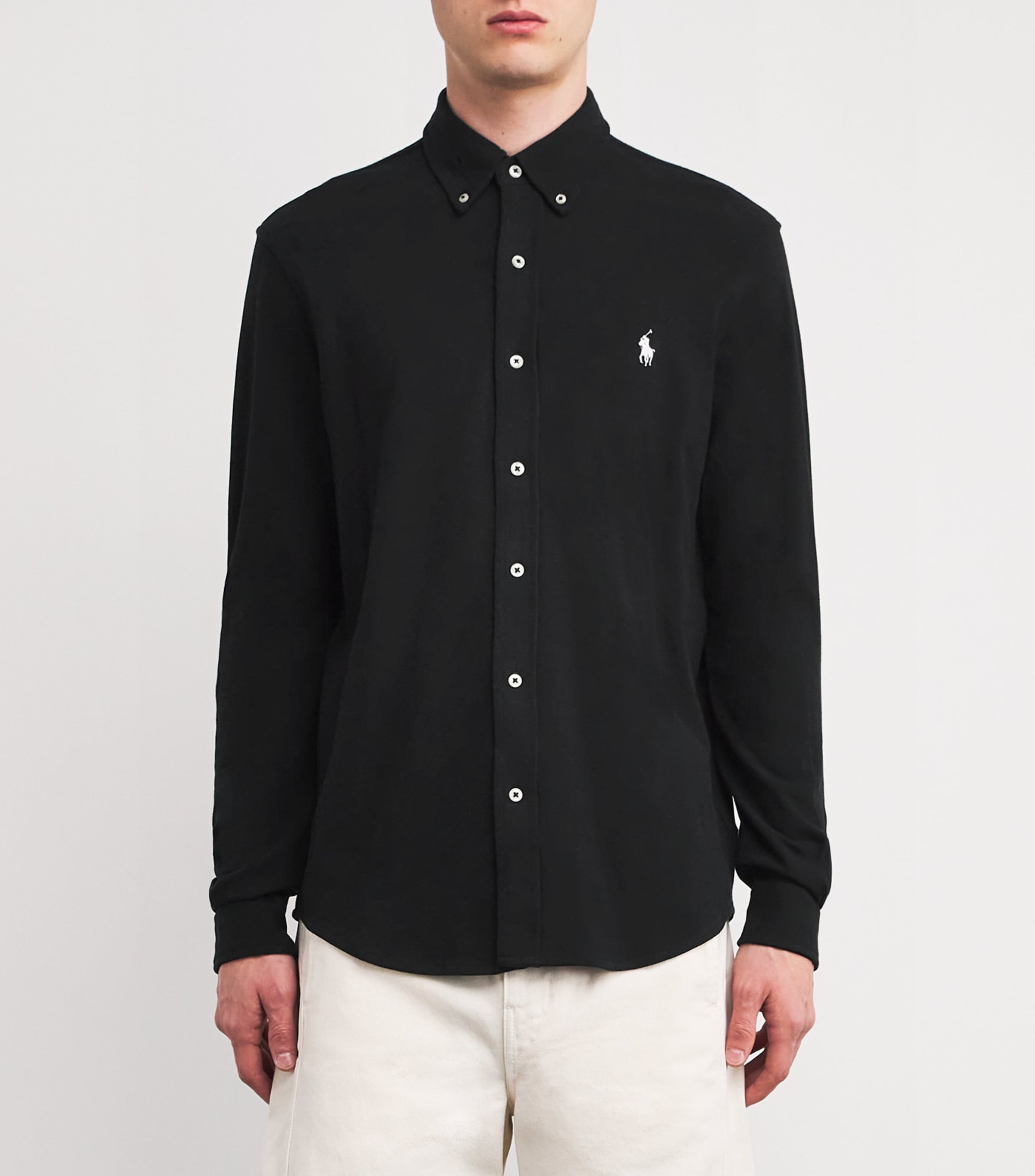 Cotton Featherweight Mesh Shirt BLACK Image 3