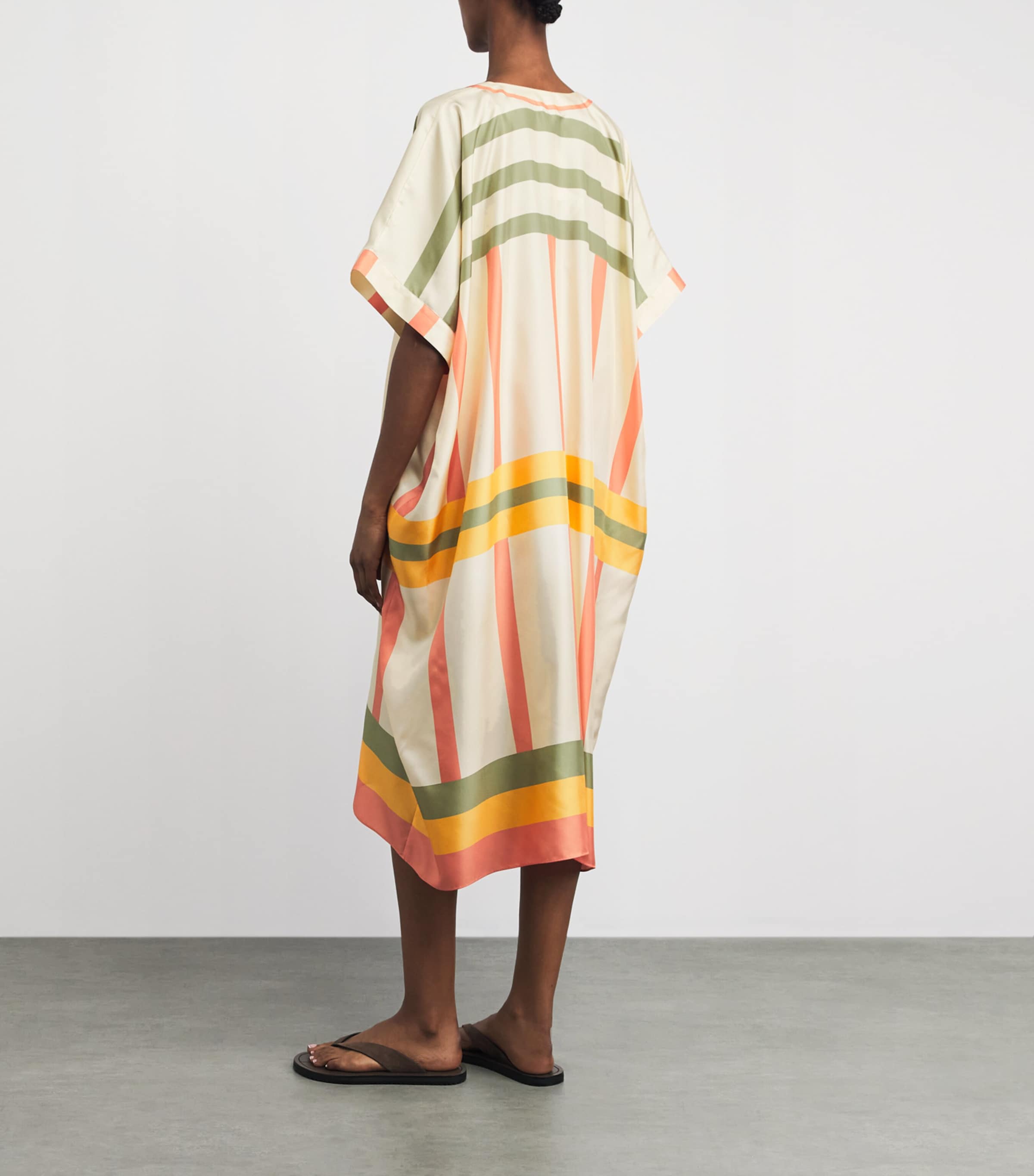Eres Womens Silk Stripe Ice Midi Kaftan Rayure Brlingt Image 4