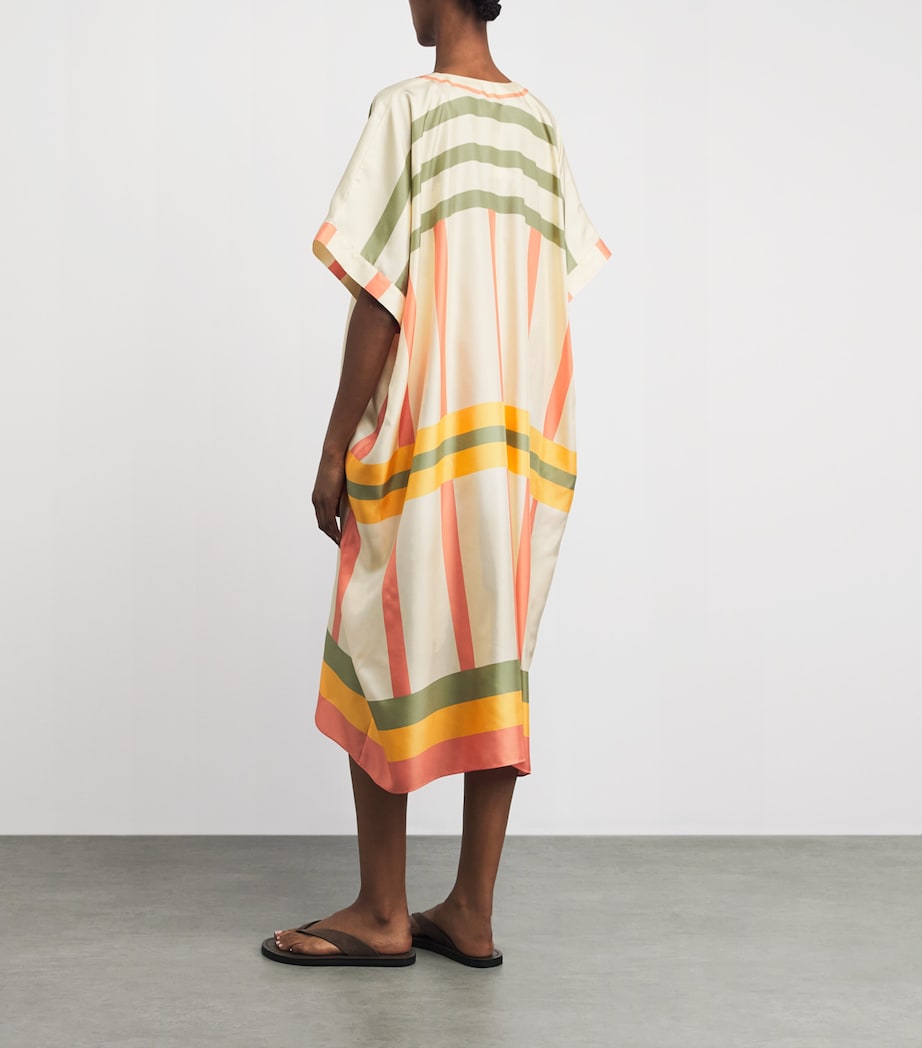 Eres Womens Silk Stripe Ice Midi Kaftan Rayure Brlingt Image 4
