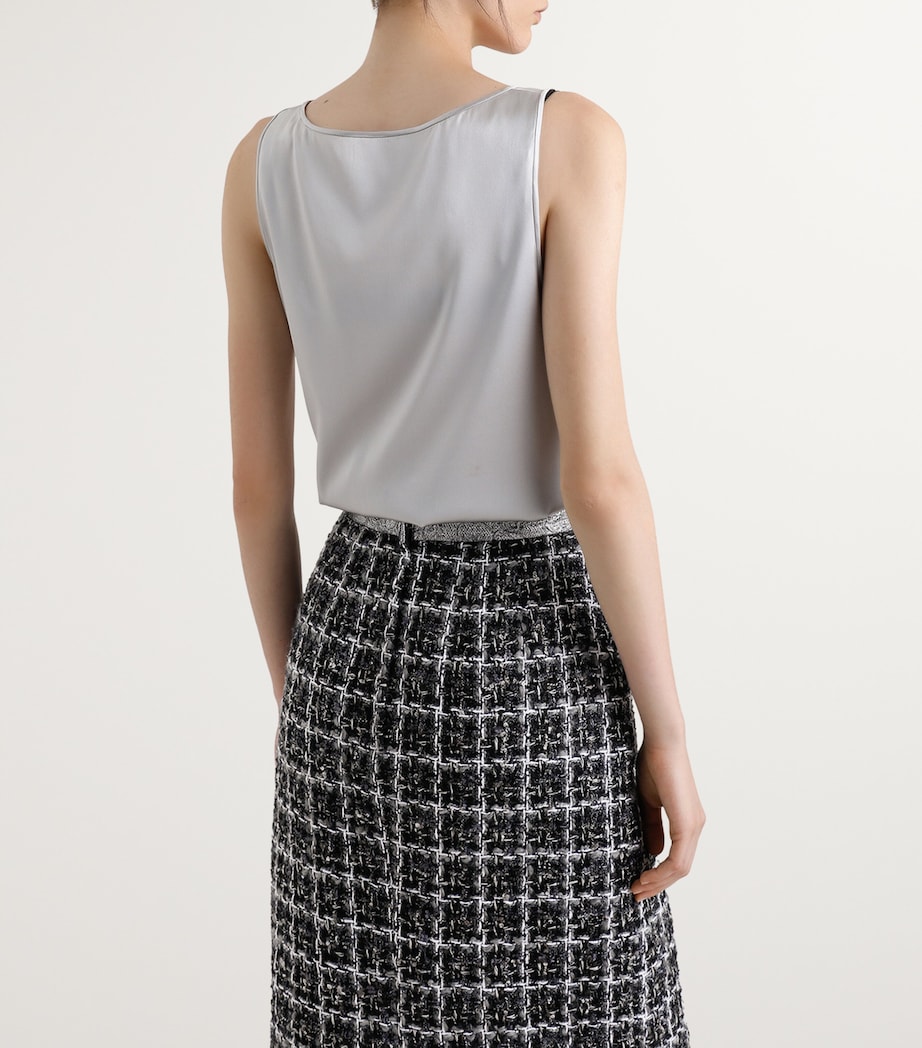 Silk Satin Logo Tank Top N4534-LIGHT GREY Image 4