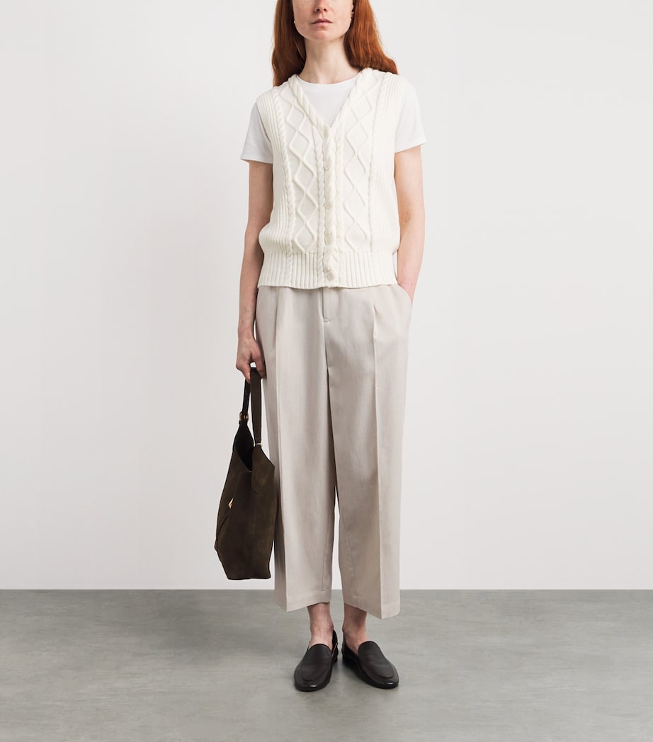 Varley Womens Cropped Ellison Trousers Birch Marl Image 2