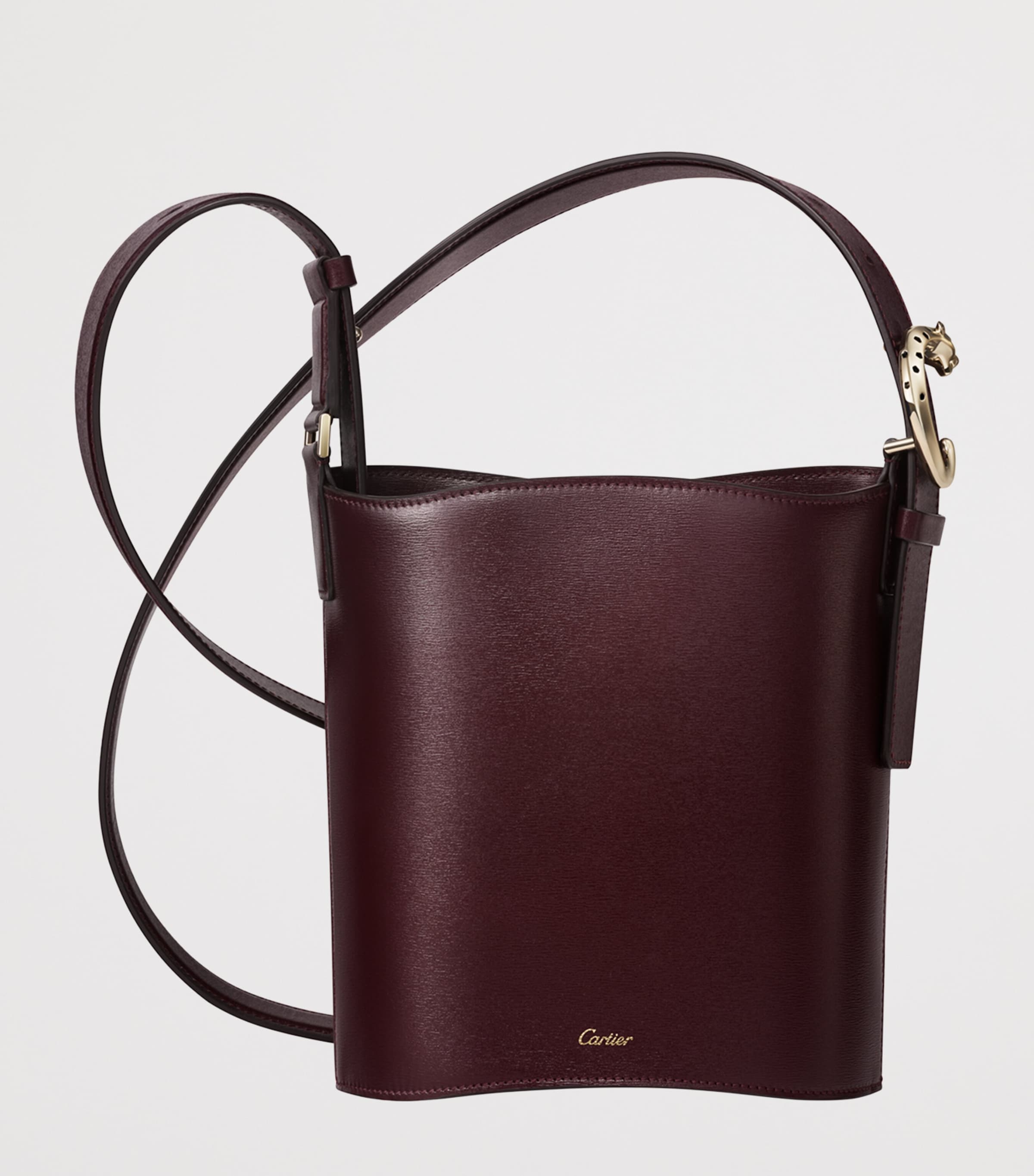 Mini Leather Panthère C de Cartier Bucket Bag GRAPE Image 5