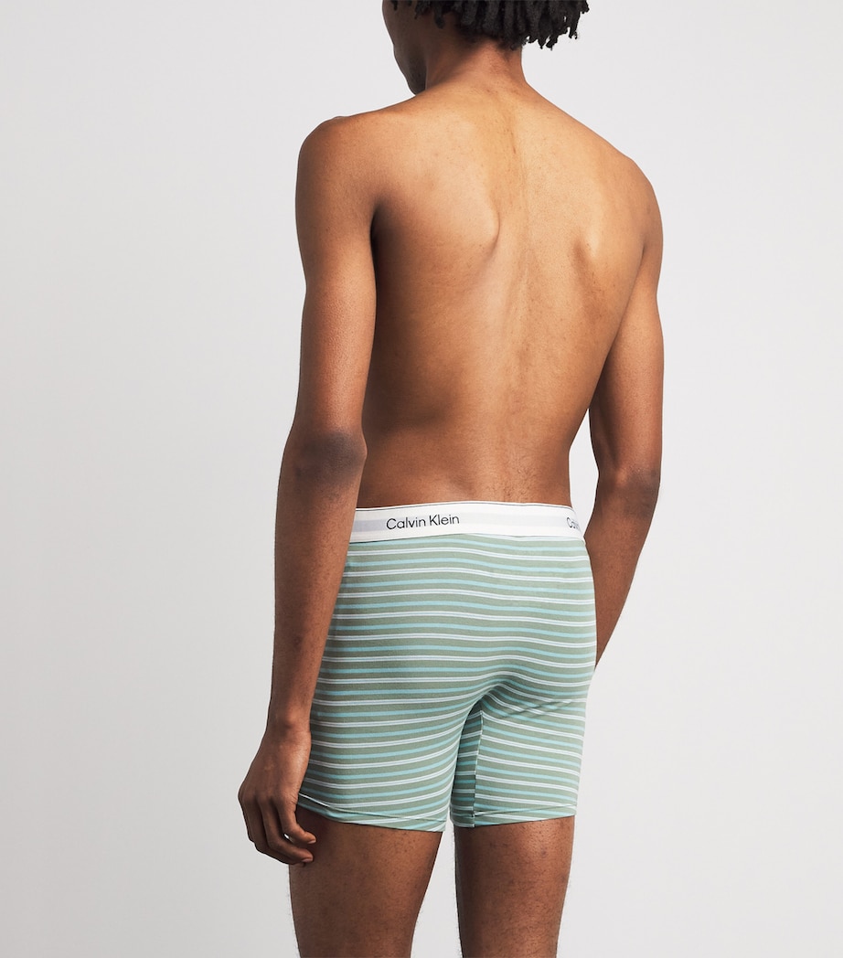 Calvin Klein Mens Stretch-Cotton Icon Boxer Briefs (Pack of 3) Black/spry/mist Image 3