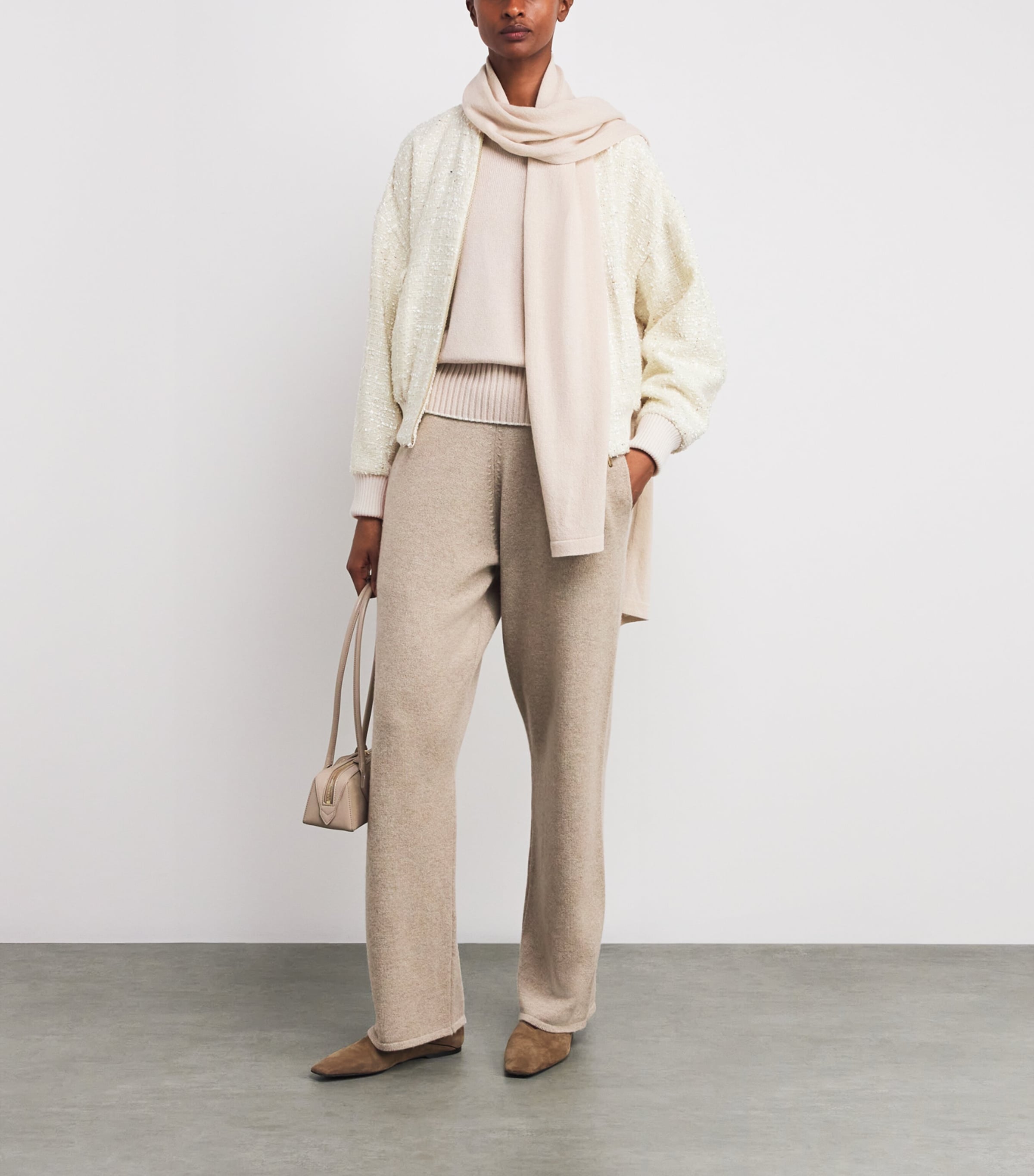 Wool-Blend Tweed Bomber Jacket BIANCO Image 2