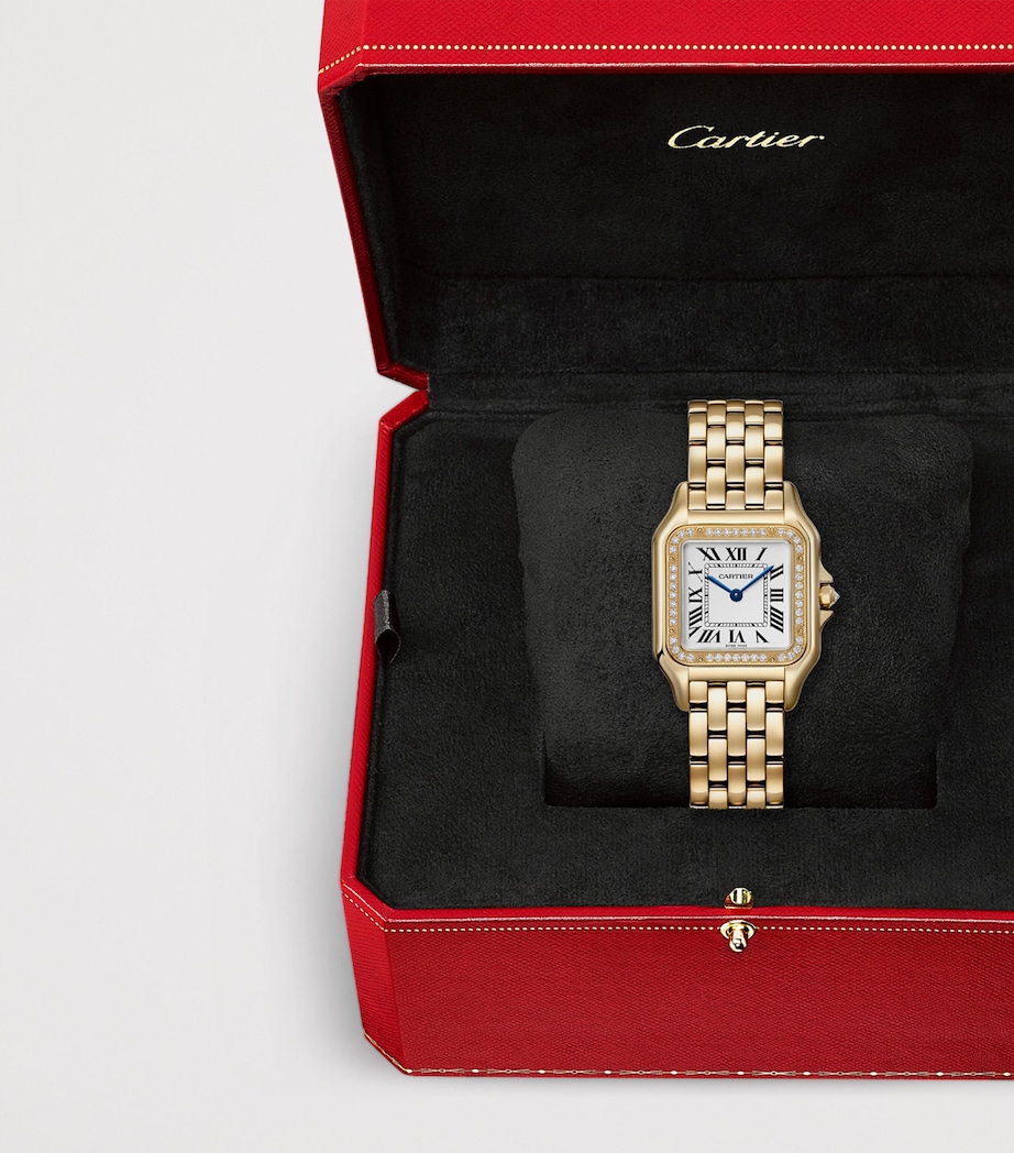 Cartier Medium Yellow Gold and Diamond Panthère de Cartier Watch Silvered Image 8