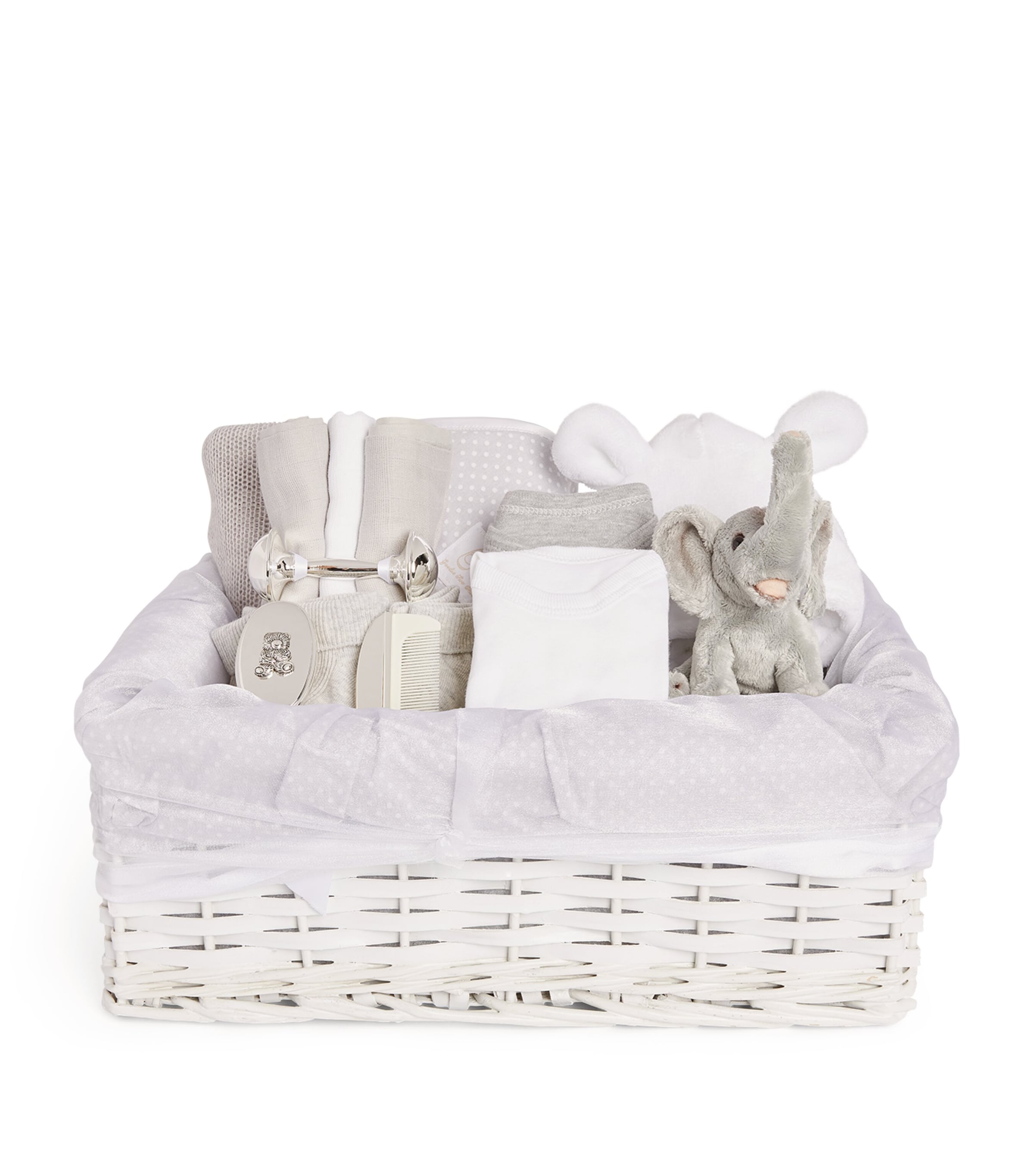 English Trousseau Organza New Baby Hamper In Grey