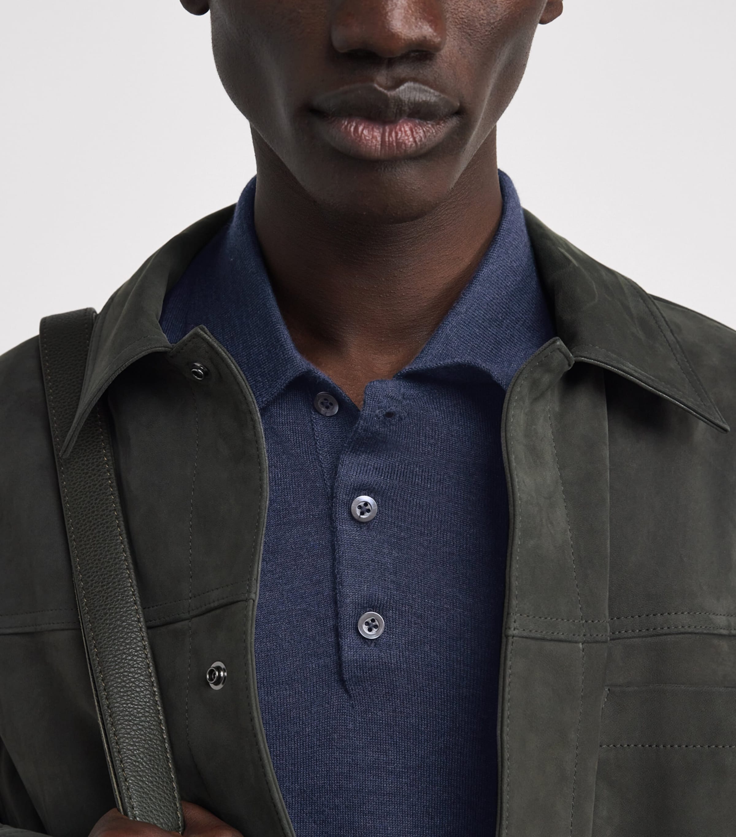 Superfine Cashmere Fin Polo Shirt HD7350 BARRA NAVY Image 6