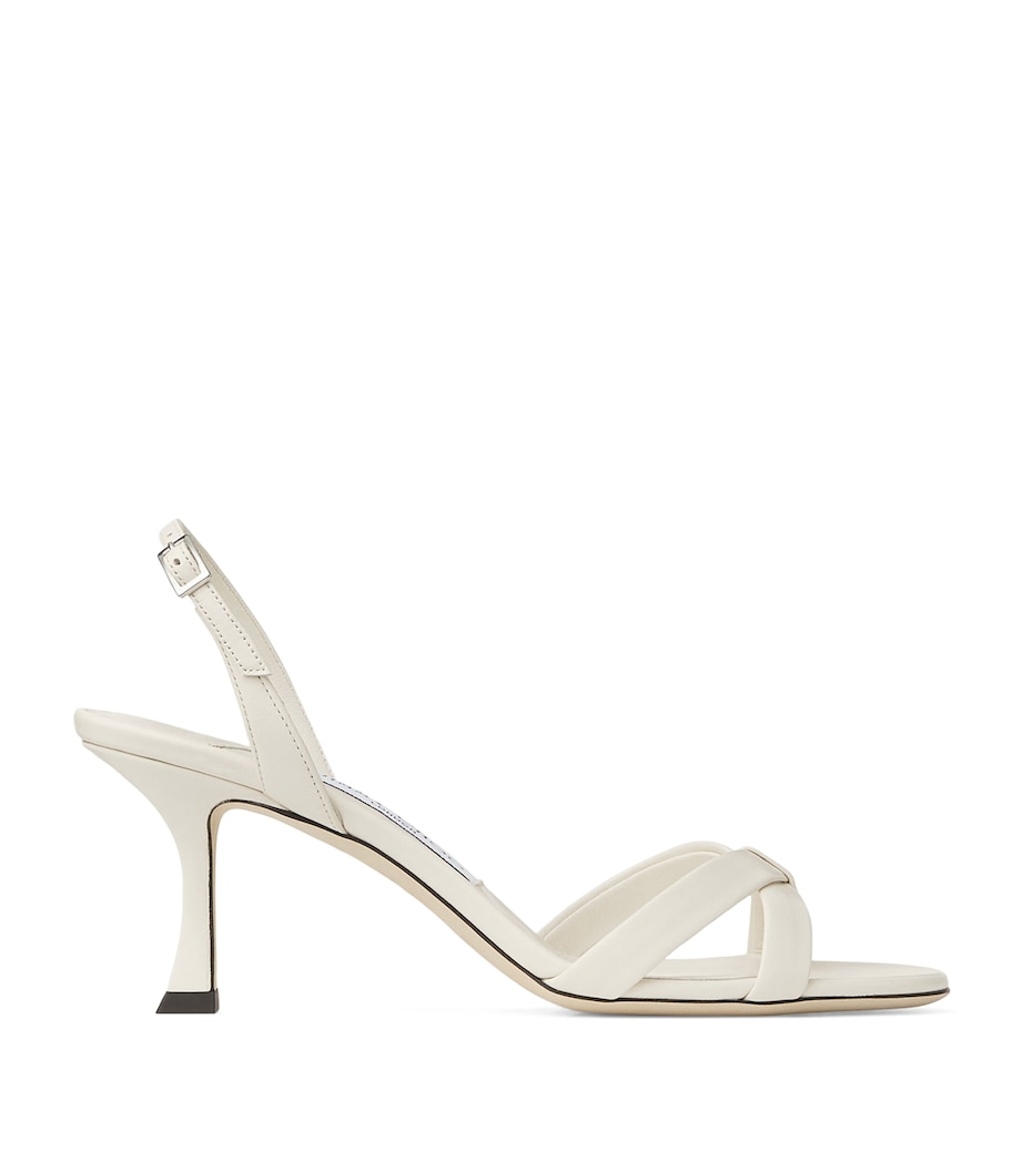 Elsy 70 Leather Heeled Sandals LATTE Image 1