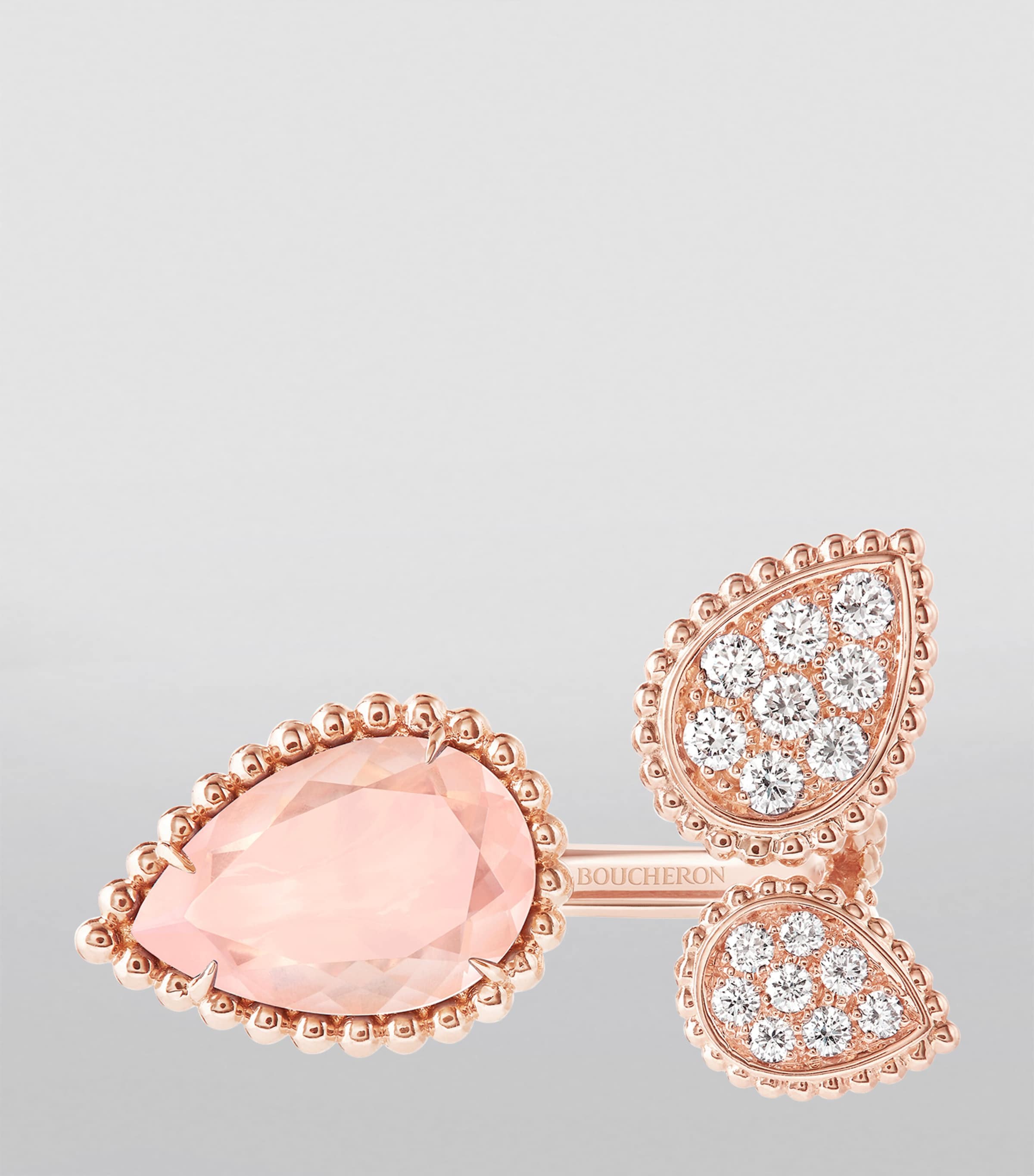 Rose Gold, Diamond and Pink Quartz Serpent Bohème Ring PINK QUARTZ Image 3