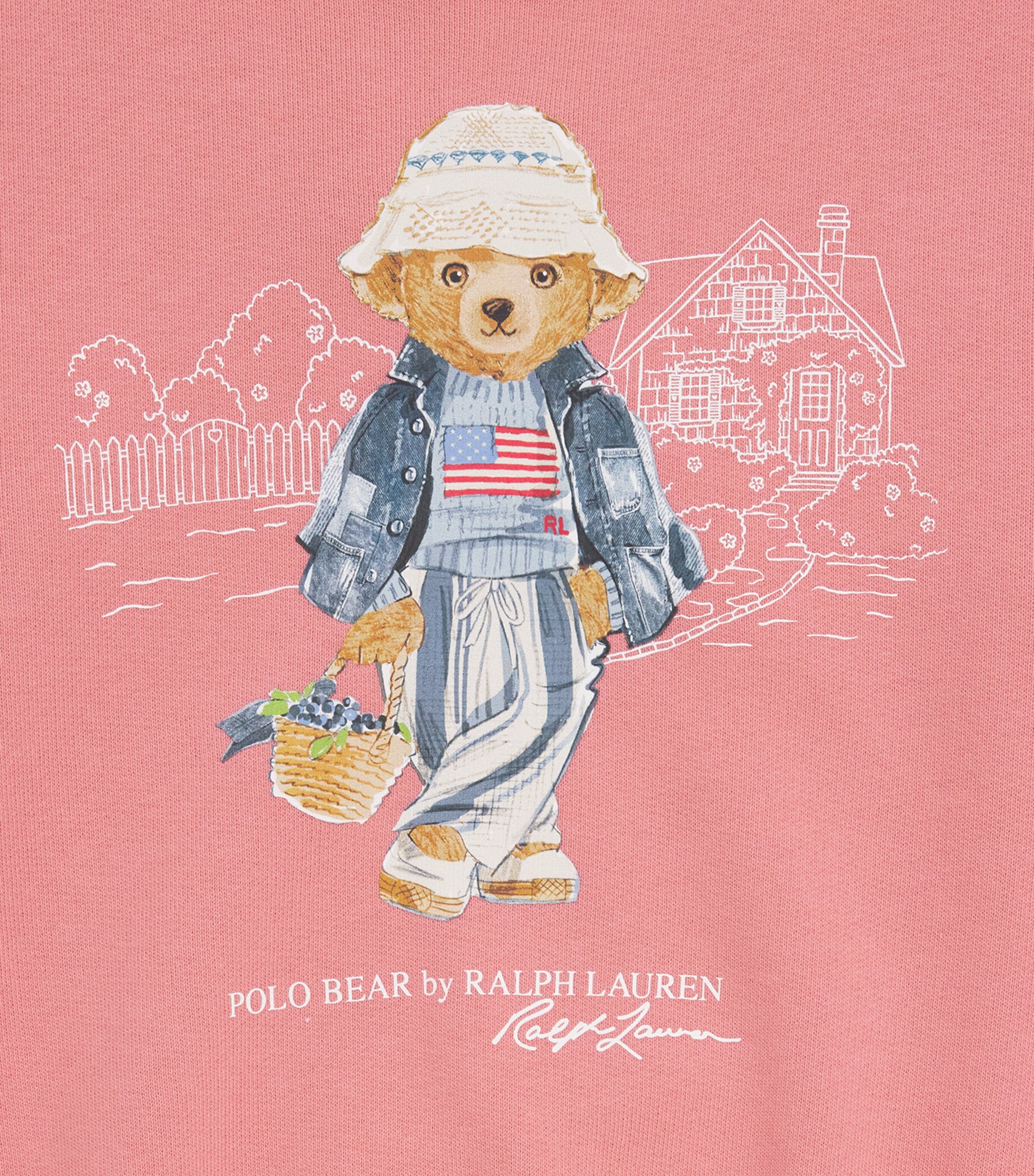 Ralph Lauren Kids Terry Polo Bear Sweatshirt (7-14 Years) Pink Image 4