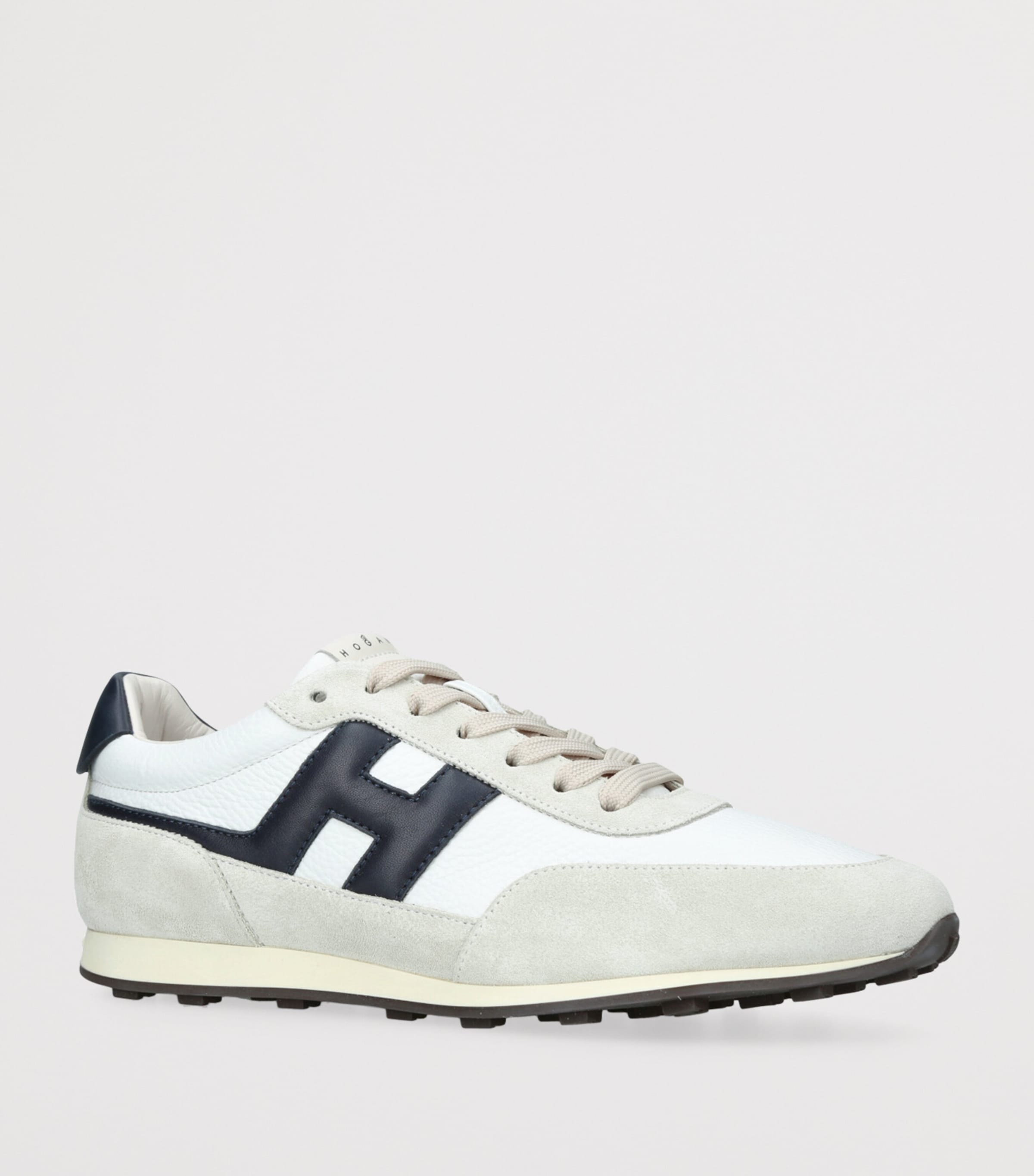 Leather H669 Allacciato Sneakers WHITE/BLK Image 3