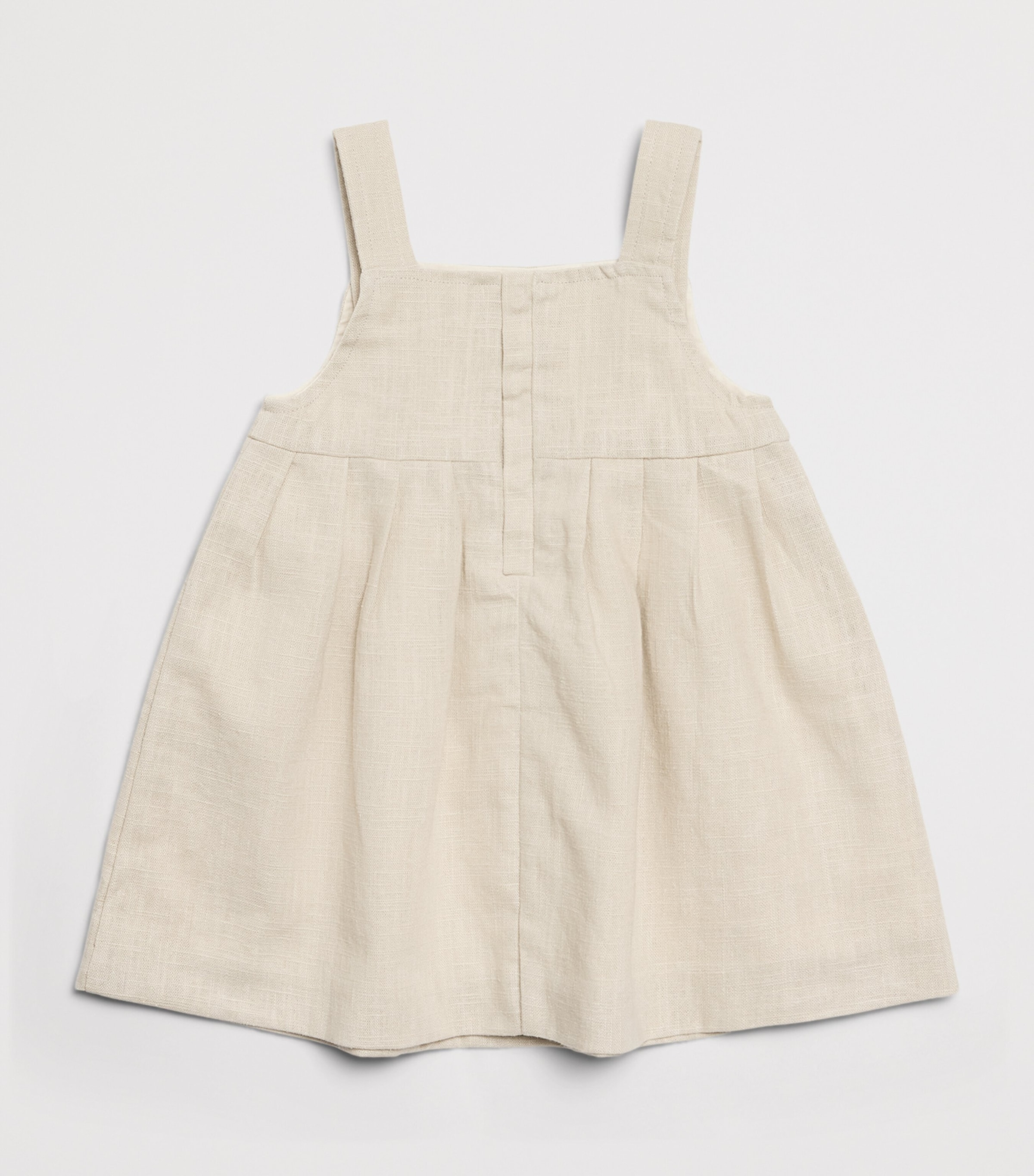 Donsje Linen-Cotton Harper Dress (Newborn – 4 Years) Soft Sand Image 2