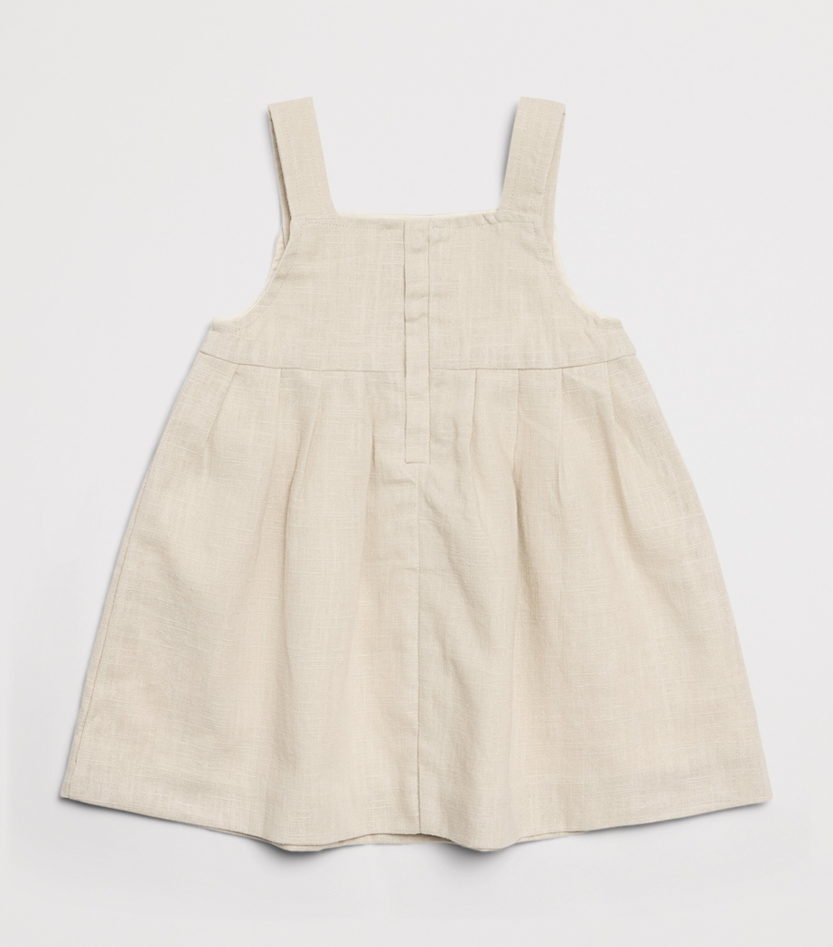 Donsje Linen-Cotton Harper Dress (Newborn – 4 Years) Soft Sand Image 2