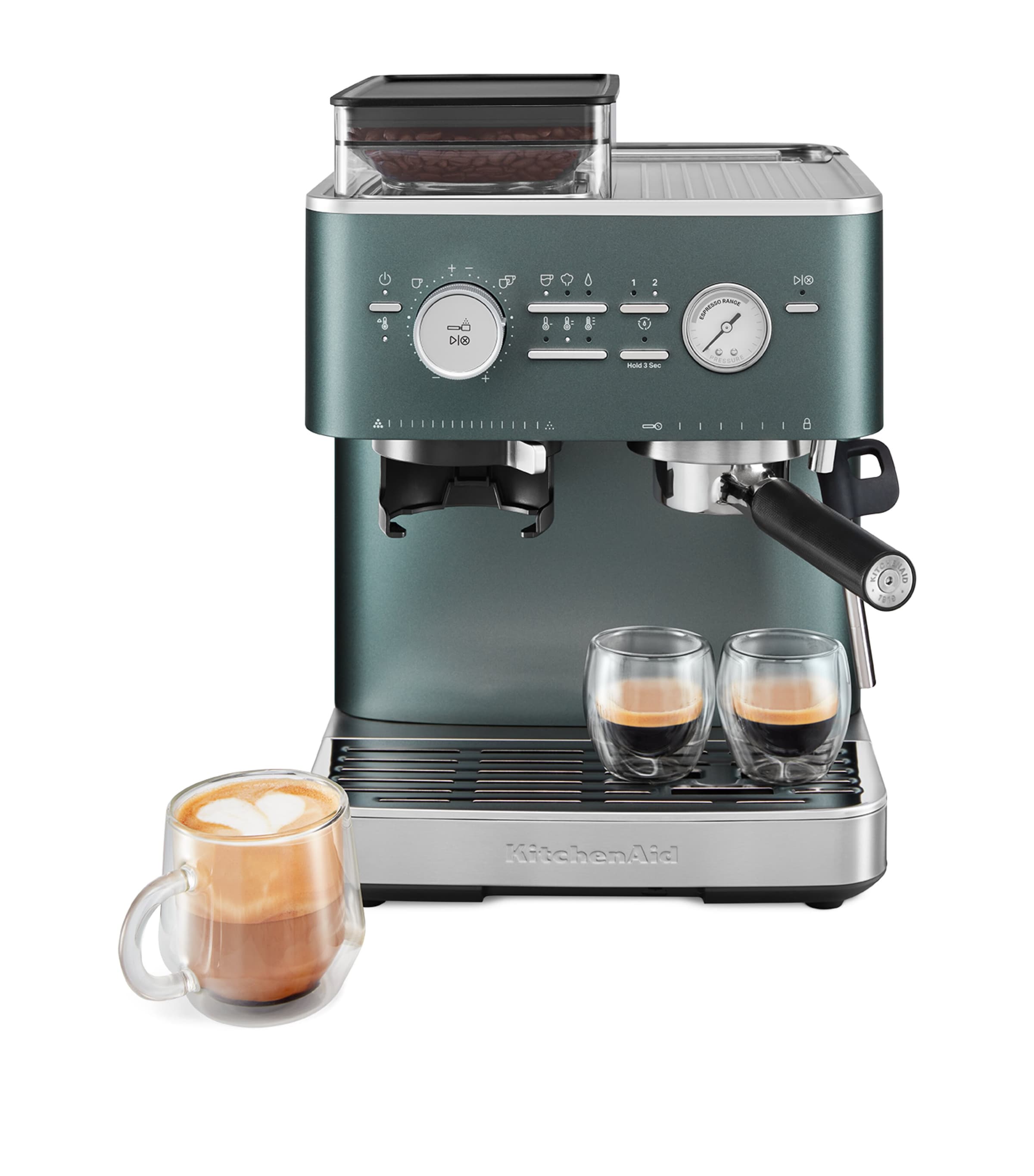 KitchenAid Semi Automatic Espresso Machine with Burr Grinder Juniper Image 1