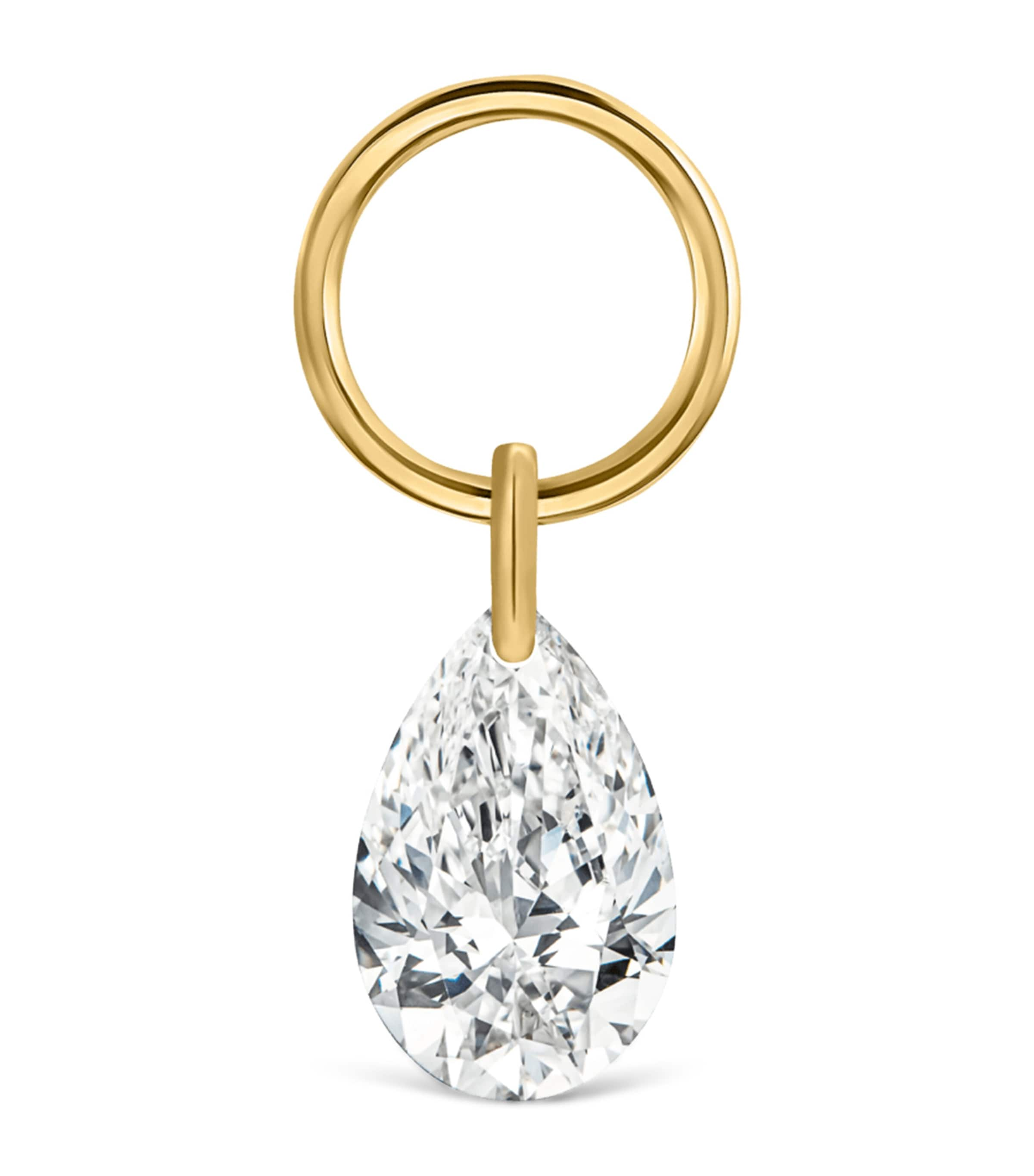 Maria Tash Diamond Pear Floating Charm In Gold