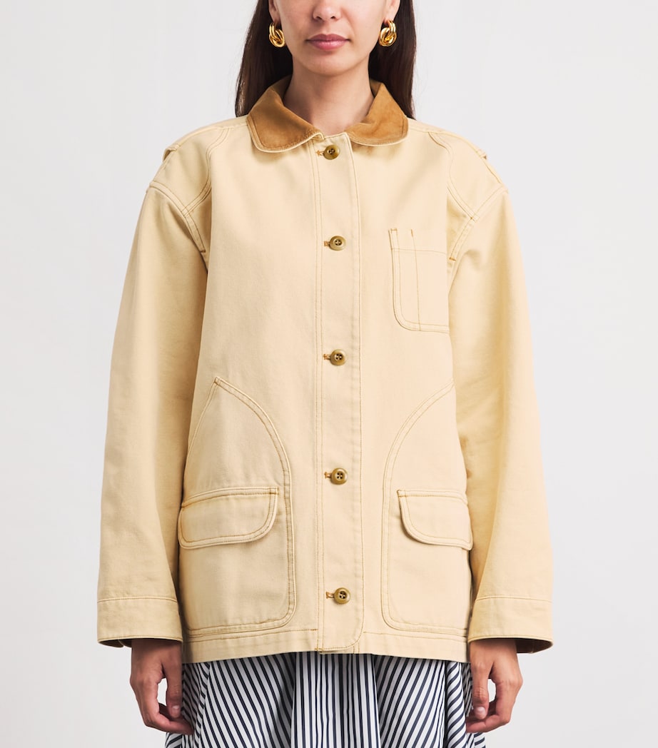 DÔEN Womens Cotton Pascual Barn Jacket Straw Image 3