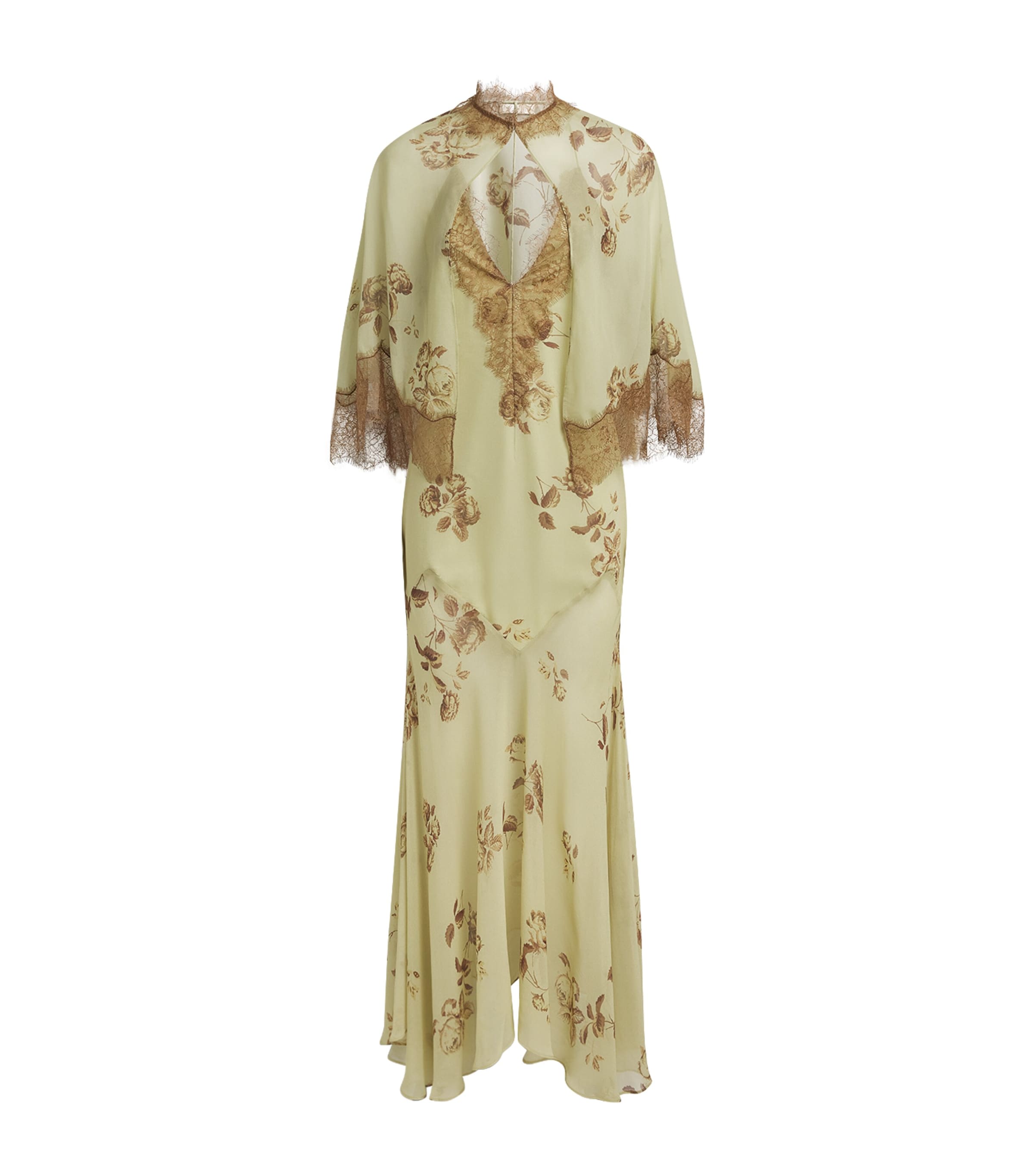 De La Vali Womens Cielo Maxi Dress with Cape Rosa Palo Green Image 1