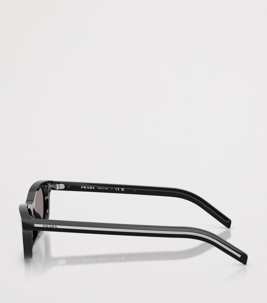 Prada Acetate Rectangle Sunglasses Black Image 3