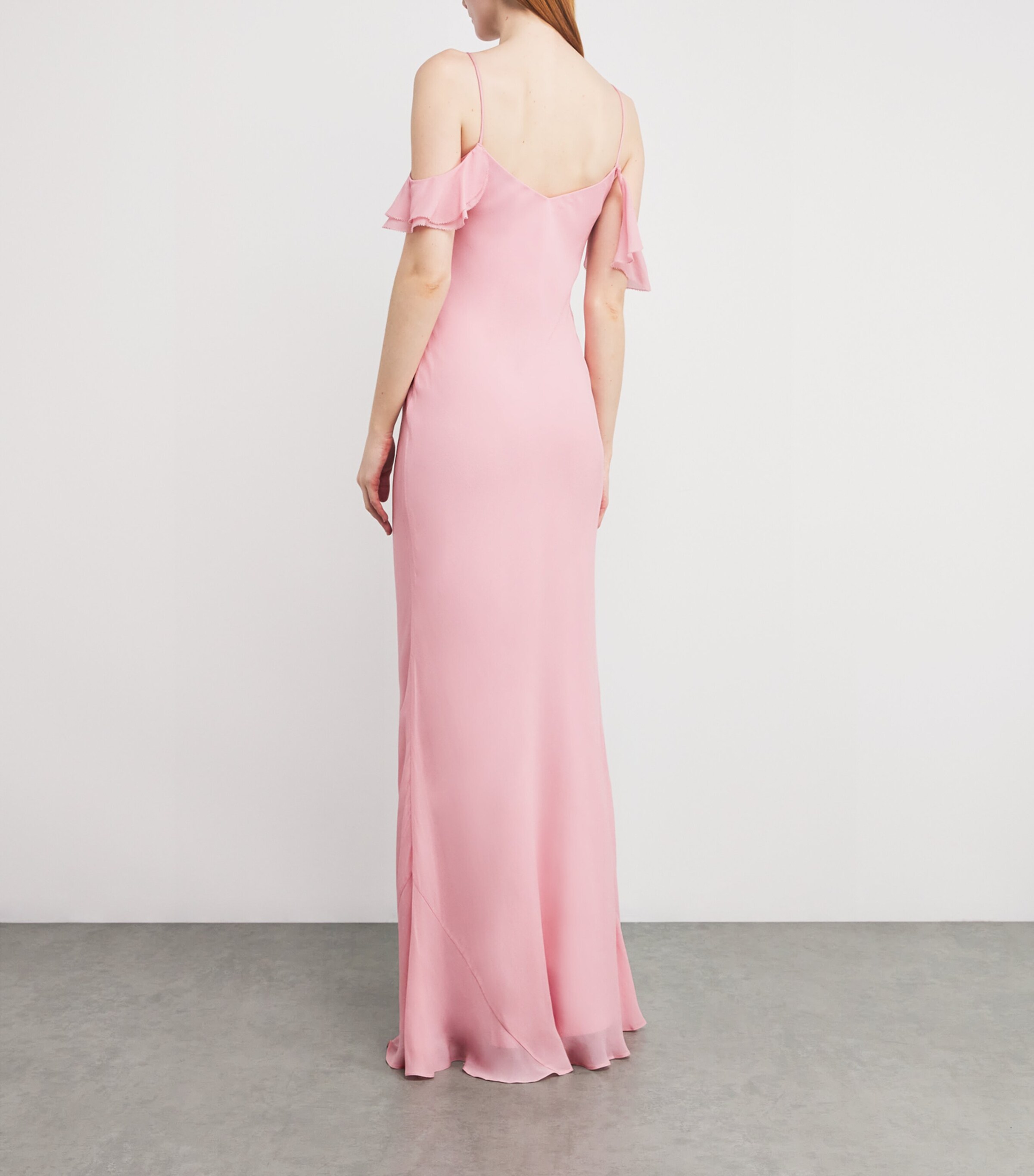 Flower Georgette Maxi Dress PINK Image 3