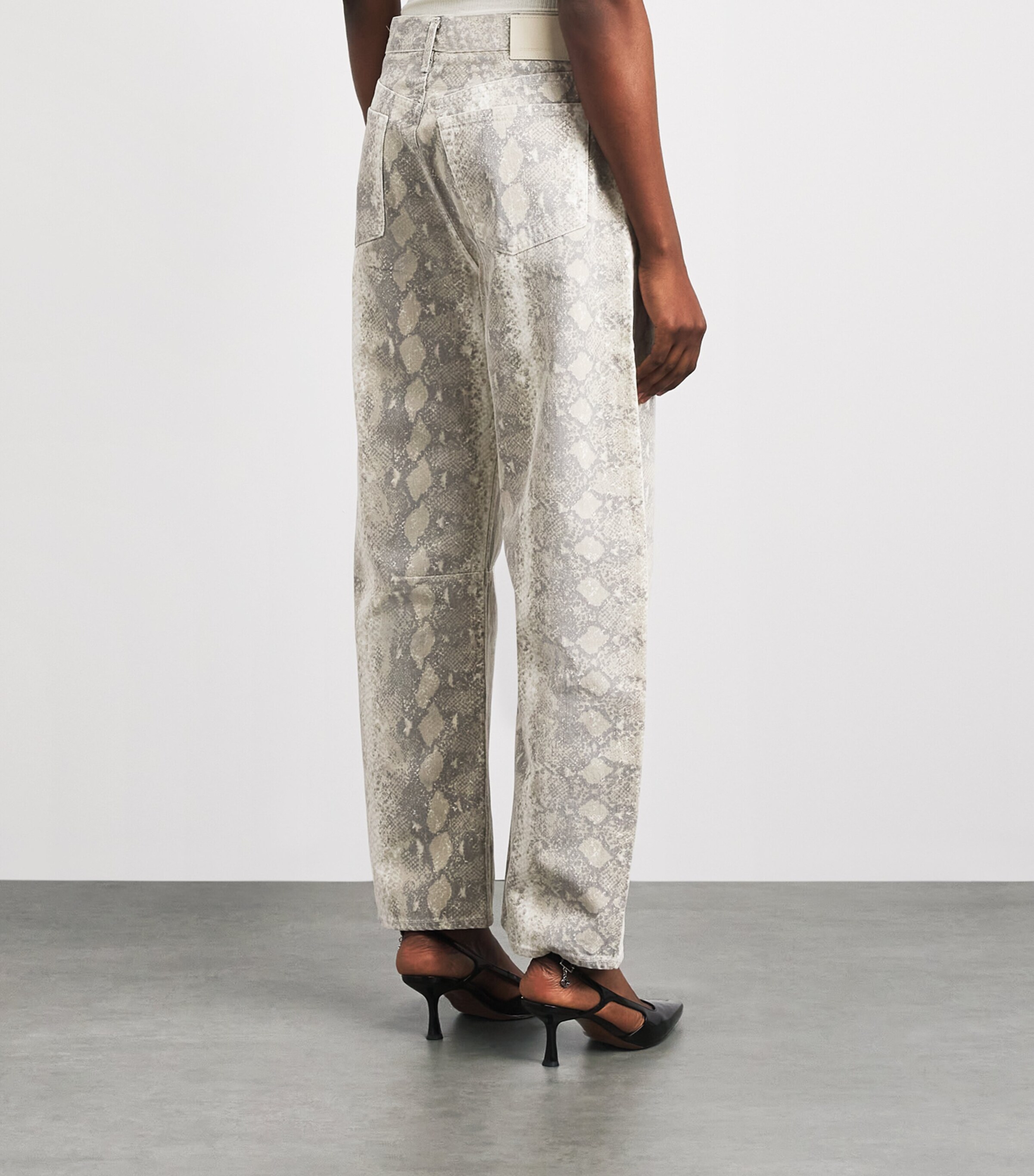 Citizens of Humanity Womens Snakeskin-Effect Miro Mid-Rise Relaxed Jeans Python Image 5