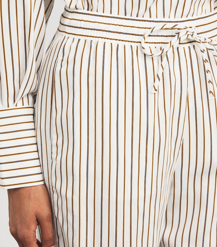 Stripe Drawstring Trousers 020 CREAM WHITE Image 6