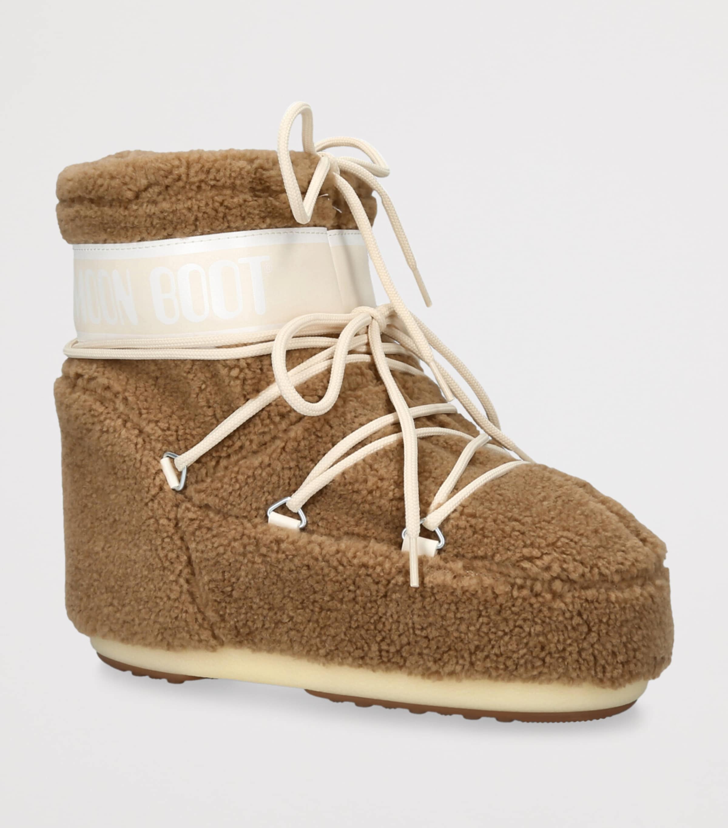 Shearling Fleece Icon Ankle Boots CAMEL Image 3