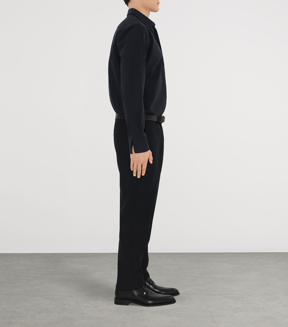 Cotton EKD-Embroidery Slim-Fit Shirt BLACK Image 3