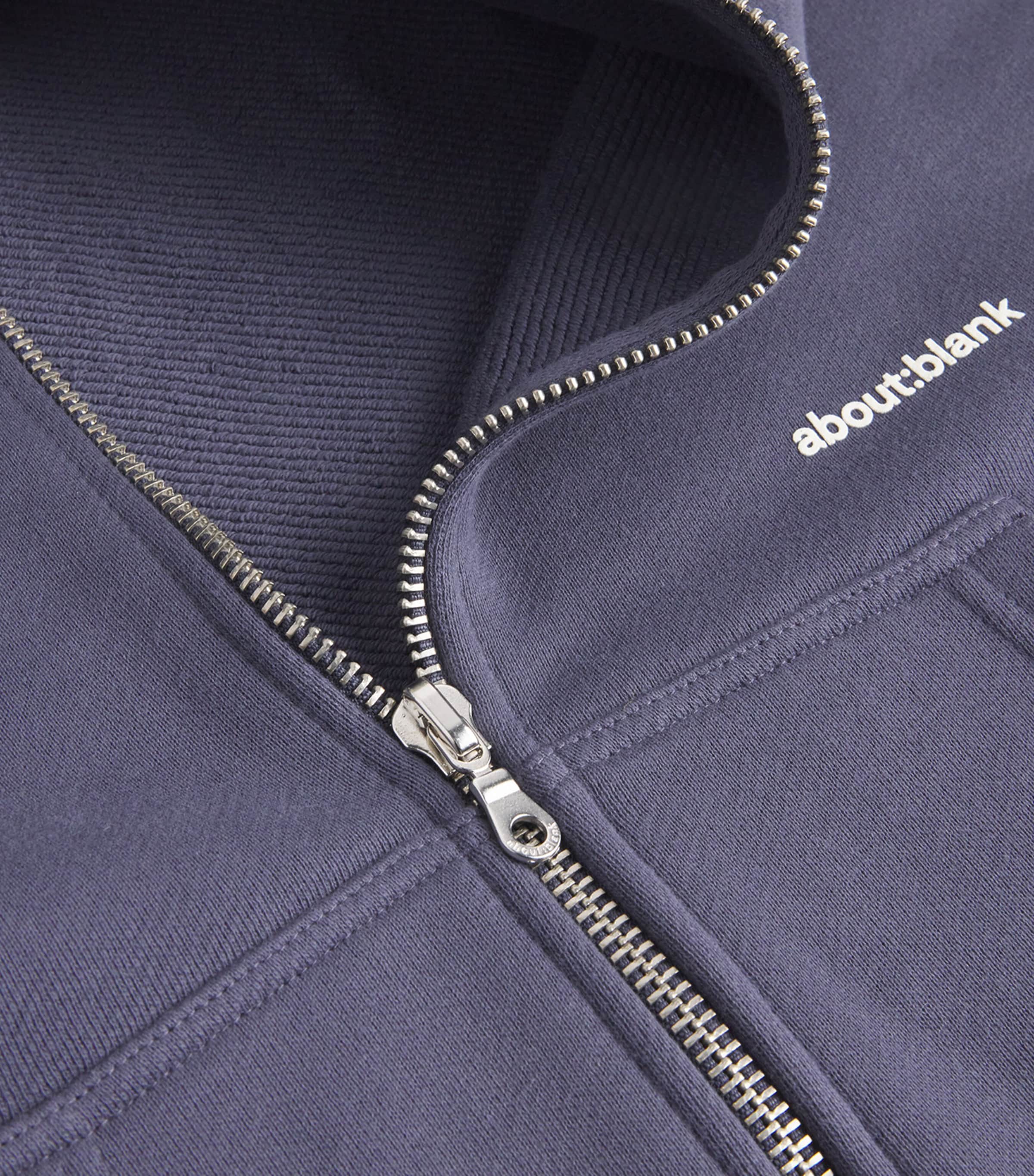Cotton Logo Zip-Up Hoodie SMOKE BLUE/ECRU Image 5