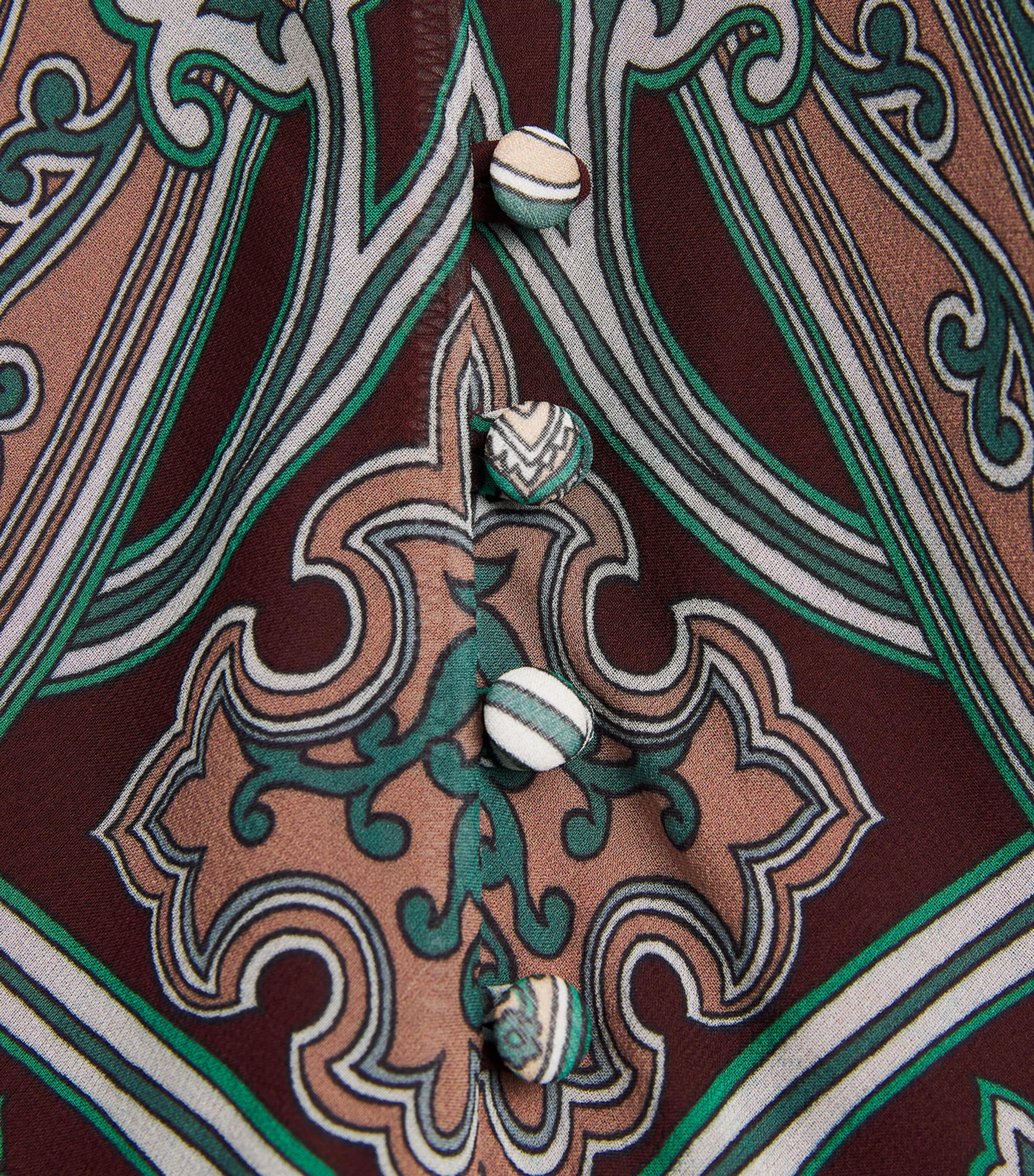 Veronica Beard Womens Silk Paisley Daciana Maxi Dress Raisin Multi Image 6