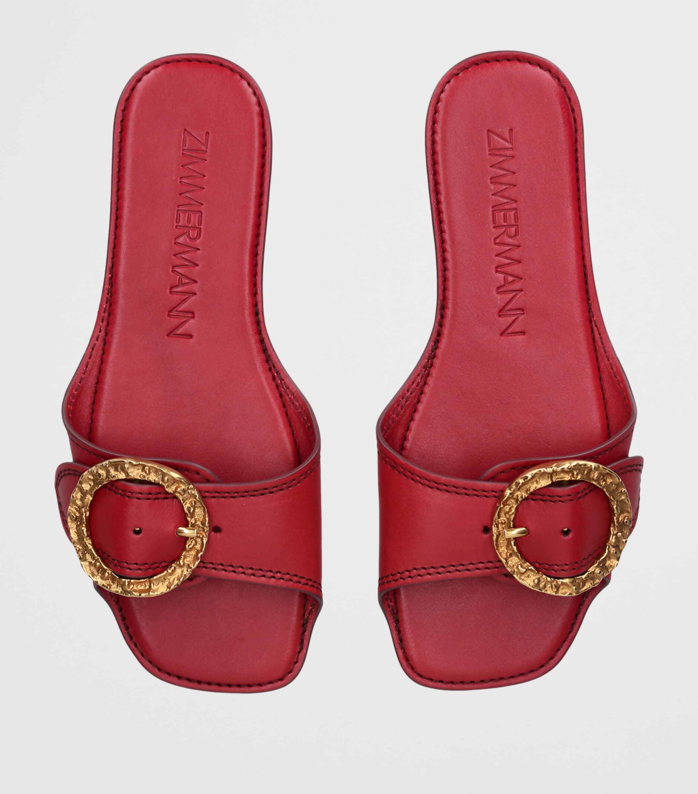 Zimmermann Leather Solena Slides Red Image 3