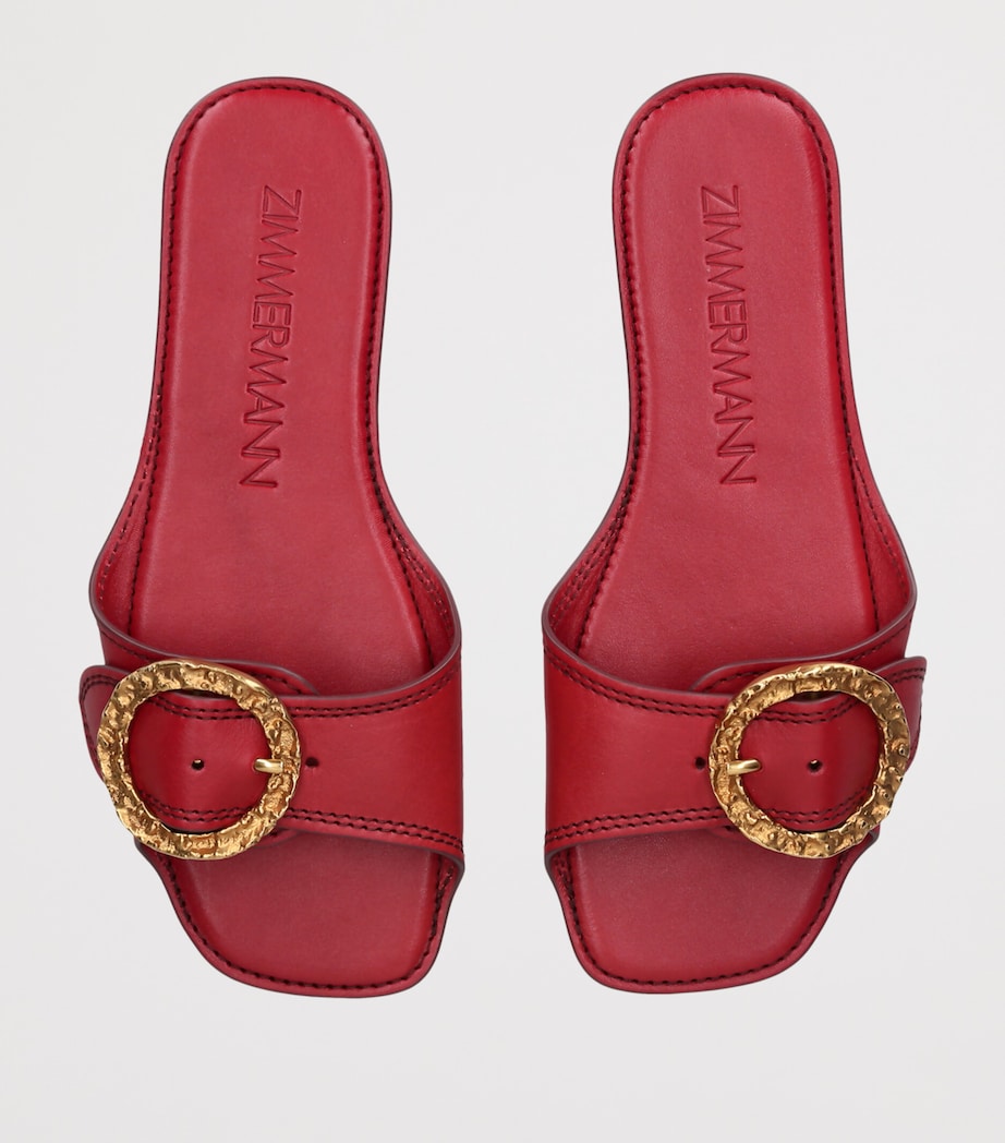 Zimmermann Leather Solena Slides Red Image 3