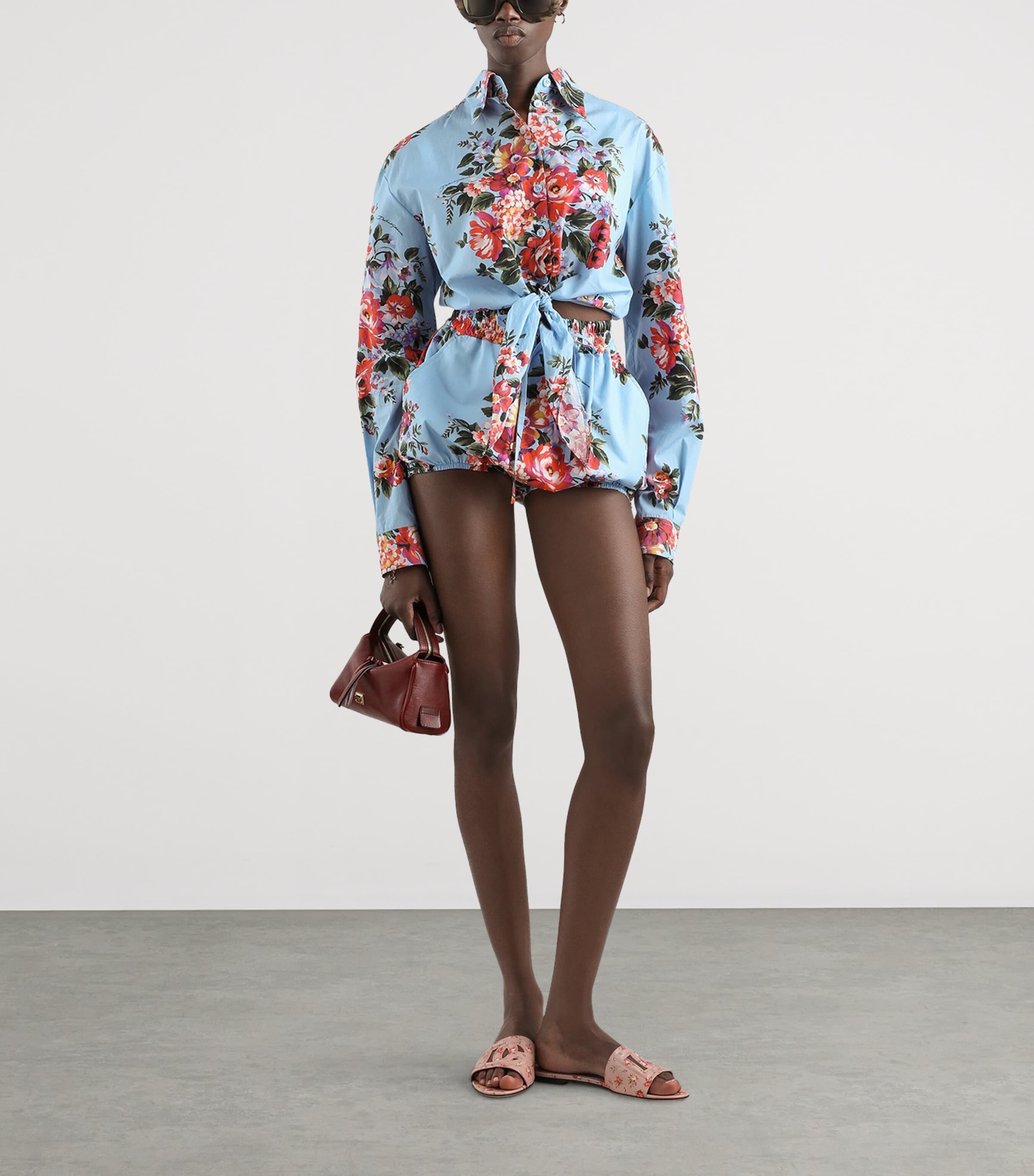 Dolce&Gabbana Womens Cotton Floral Print Shirt Mazz Image 2