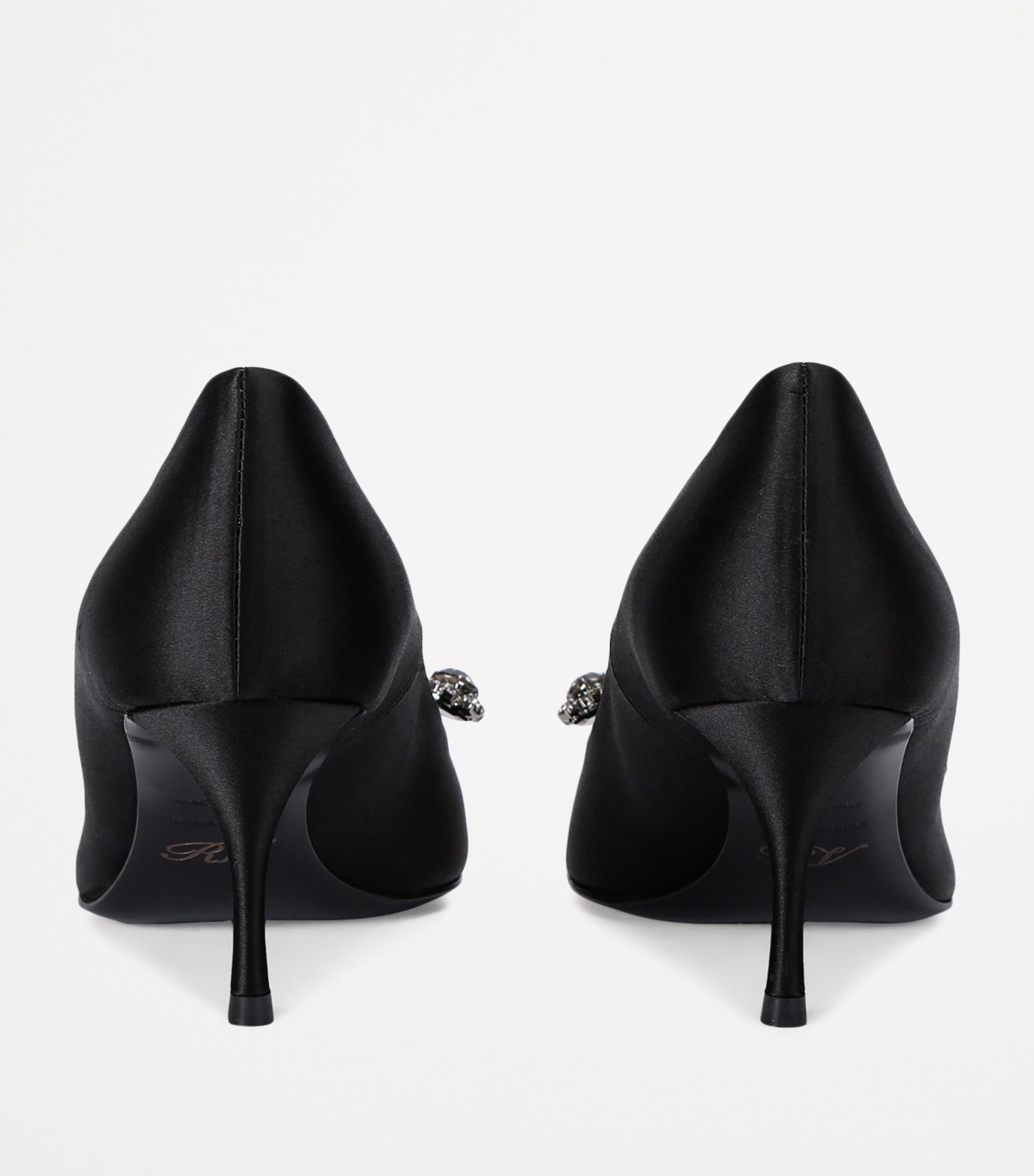 Satin Embellished Efflorescence Pumps 65 BLACK Image 2