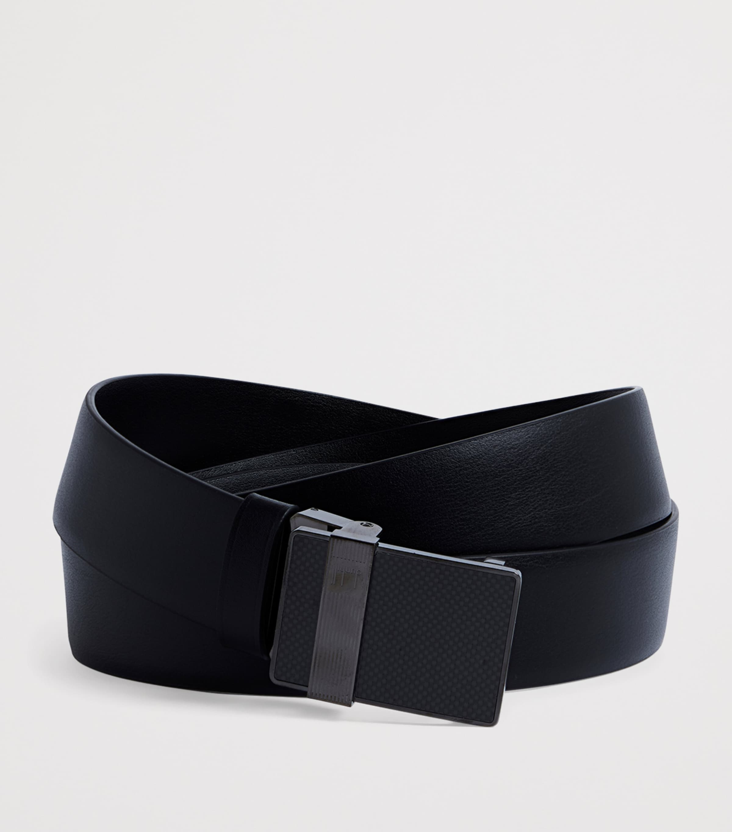 Leather Automatic Longtail Buckle Belt 001BLACK Image 2