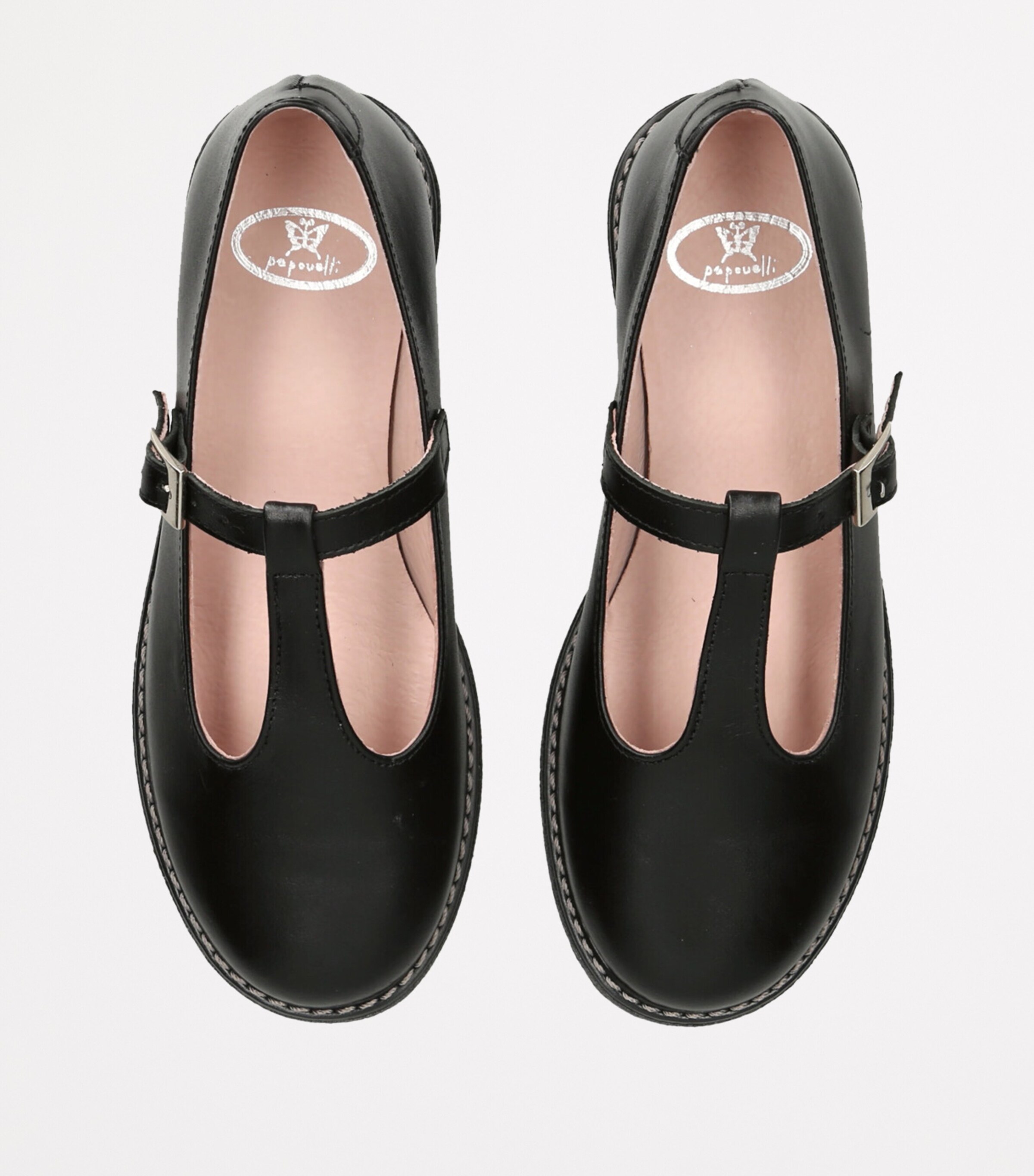 papouelli Leather Martha School Shoes Black Image 4