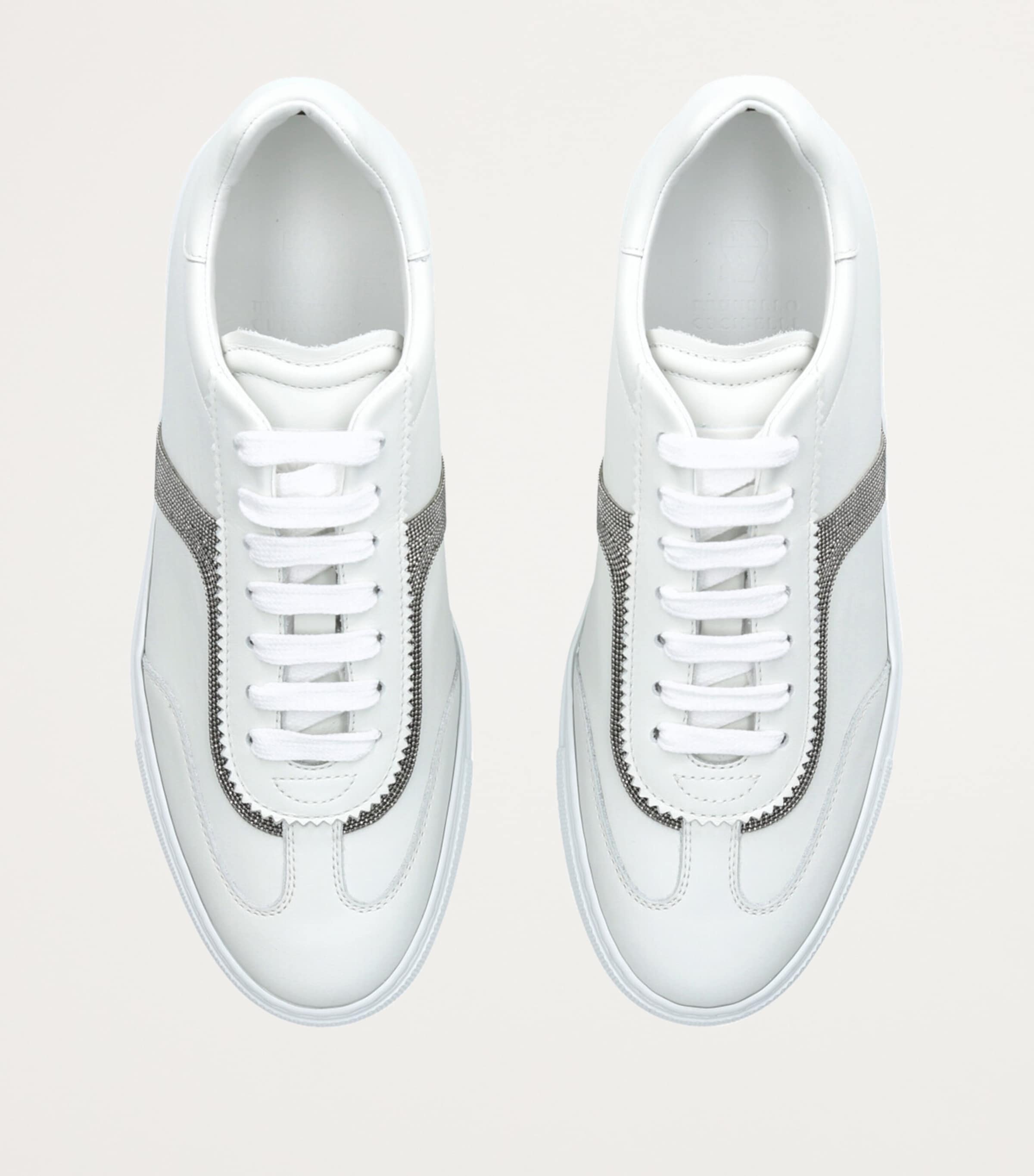 Leather Retro Monili Sneakers WHITE Image 4