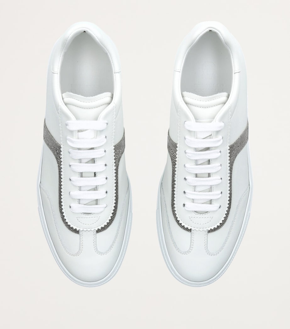 Leather Retro Monili Sneakers WHITE Image 4