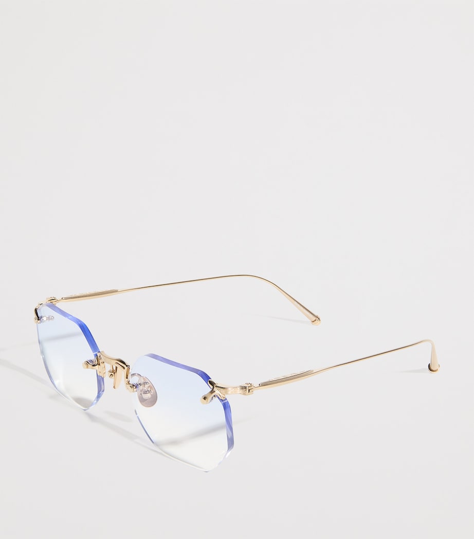 Titanium M3086 Octagonal Sunglasses CAF� BLUE GRADIENT Image 2