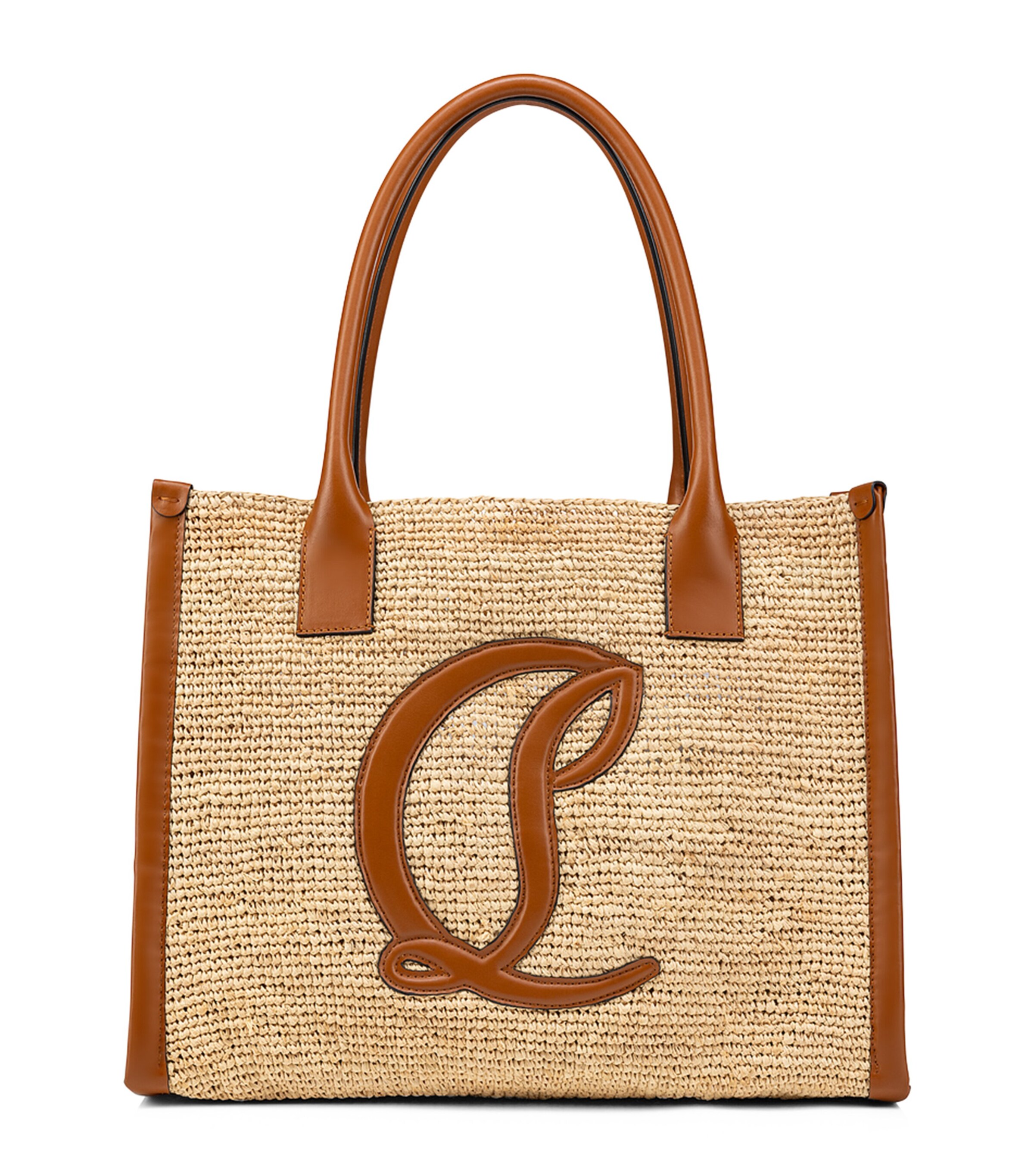 Christian Louboutin Large By My Side Raffia Tote In Red