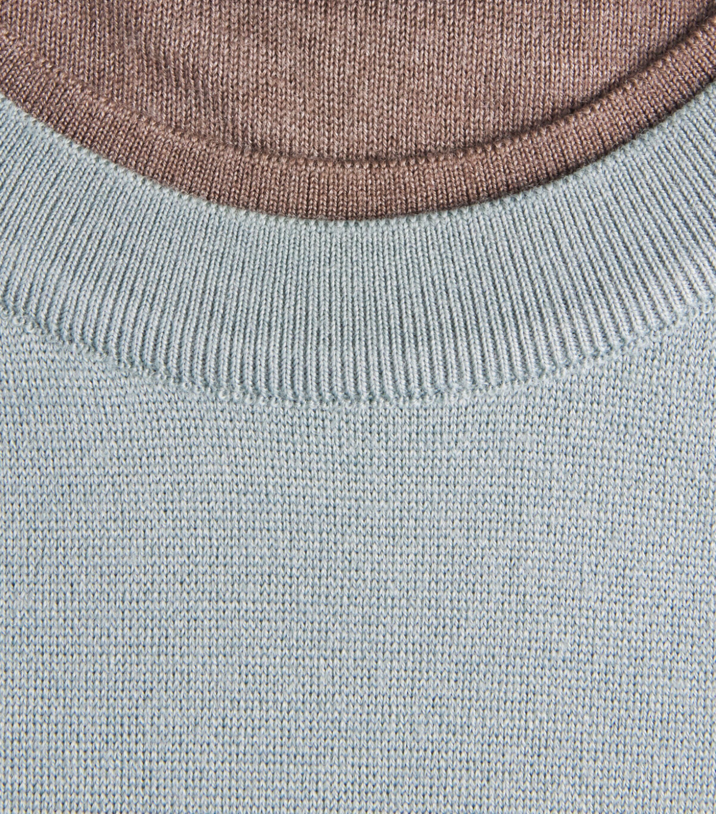 Paul & Shark Mens Virgin Wool-Silk Crew-Neck Sweater Grey Green Image 6
