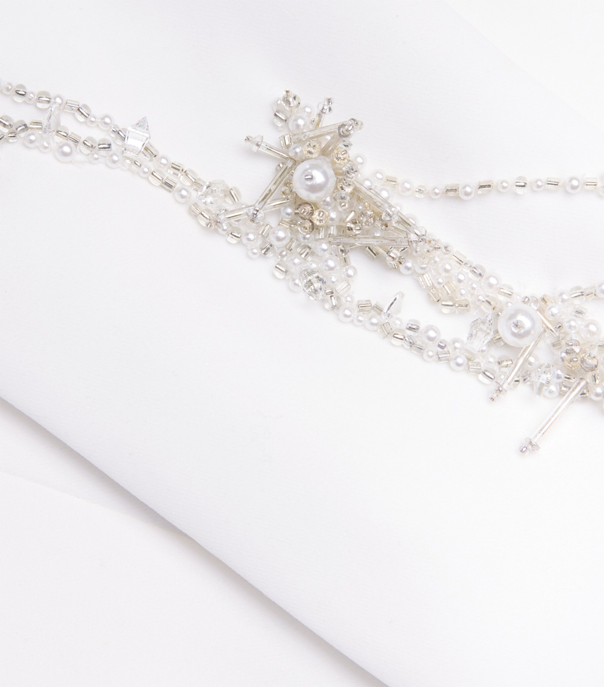 Bead-Embellished Armour Blazer WHITE Image 5