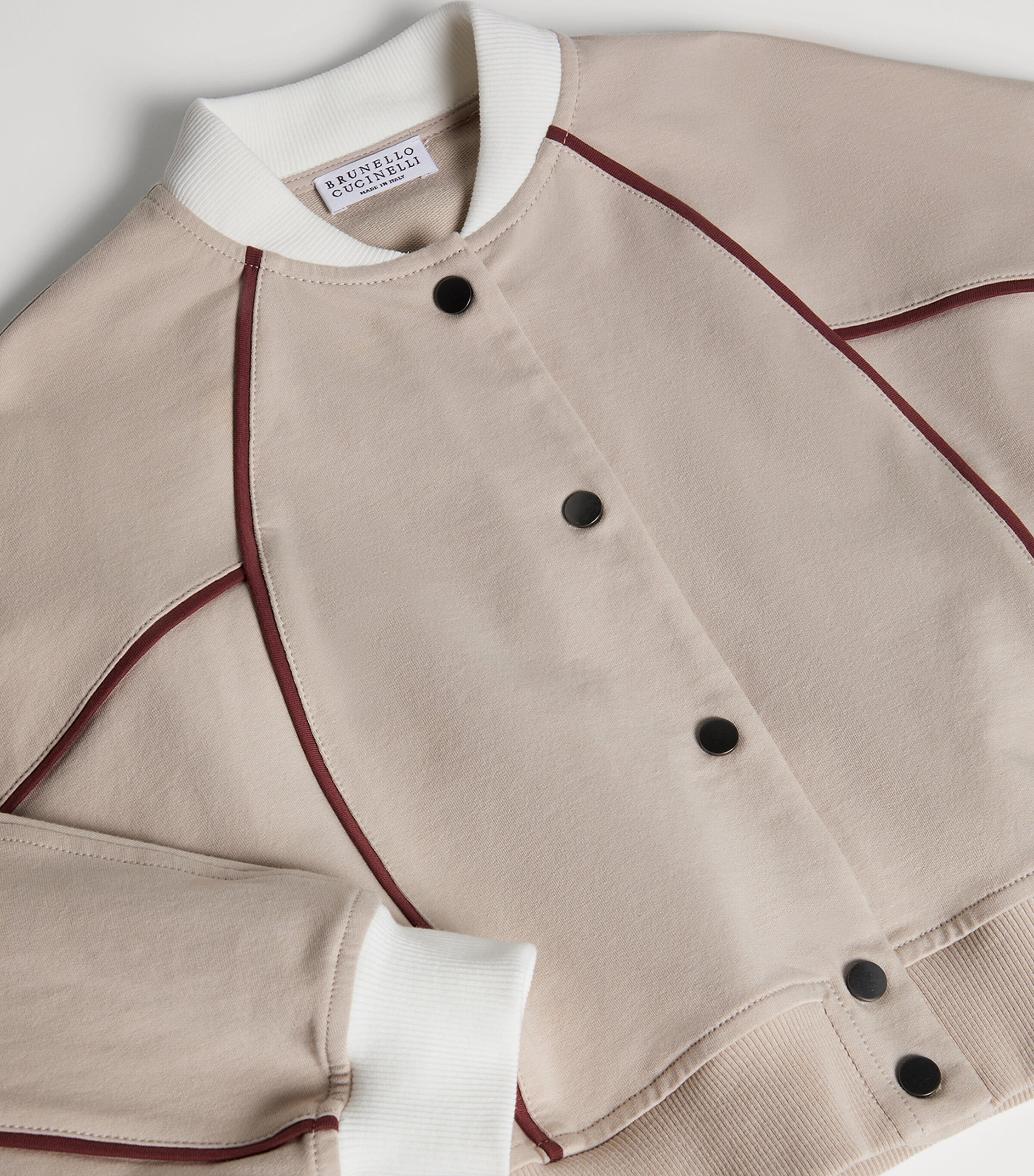 Brunello Cucinelli Kids Contrast-Trim Bomber Jacket (4-6 Years) Image 3