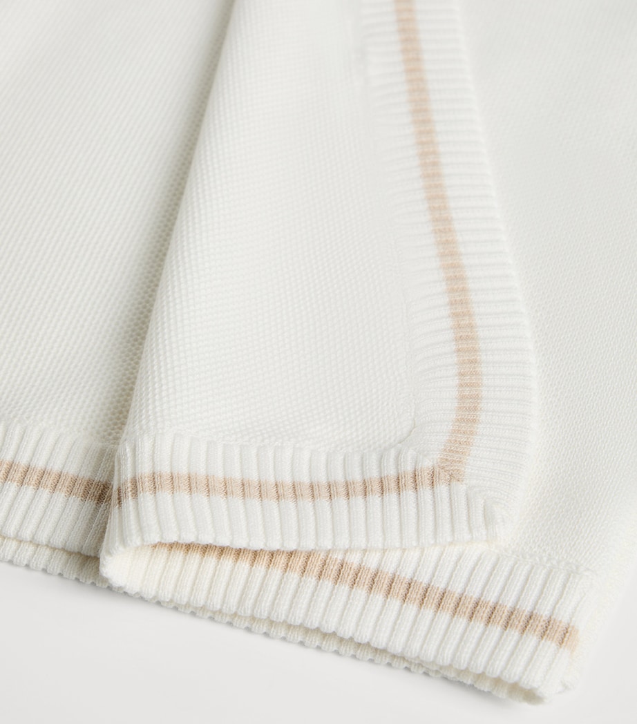 Brunello Cucinelli Kids Cotton Embroidered Bernie Blanket Image 2