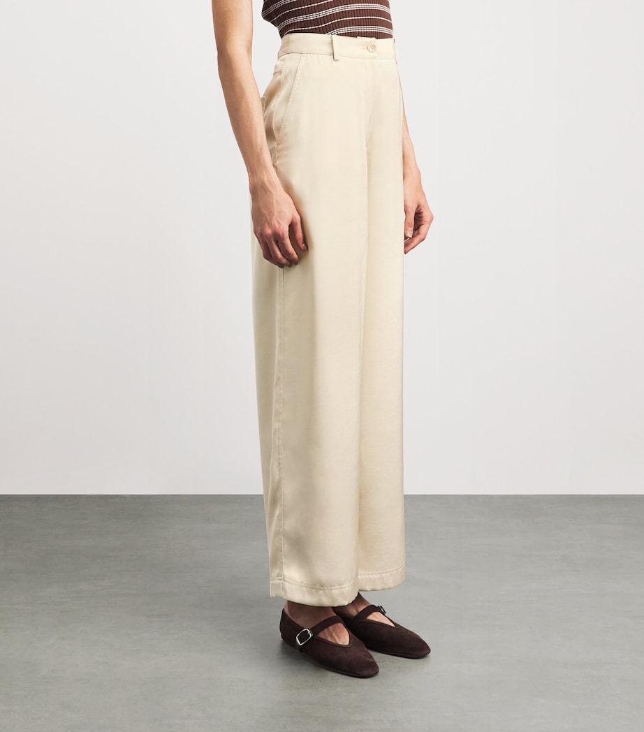 Claudie Pierlot Womens Wide-Leg Trousers Vanilla Image 4