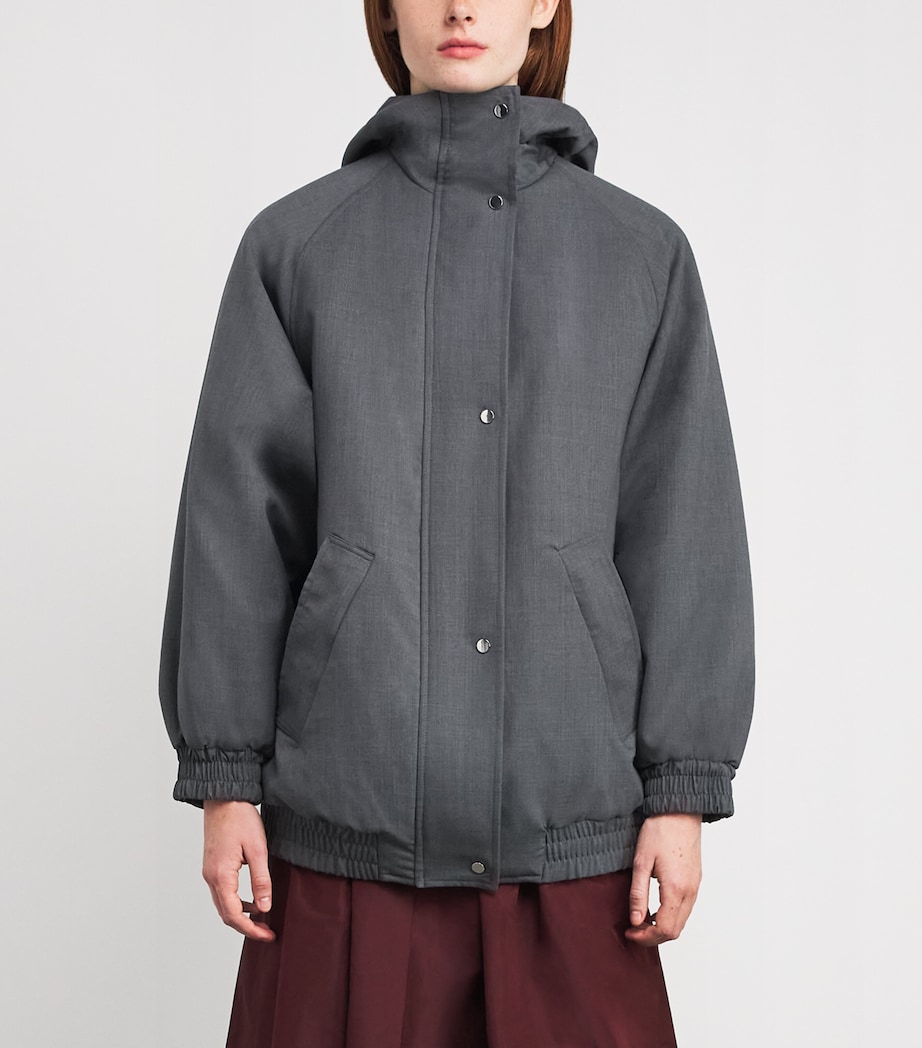 Virgin Wool-Blend Padded Jacket MELANGE GREY Image 3