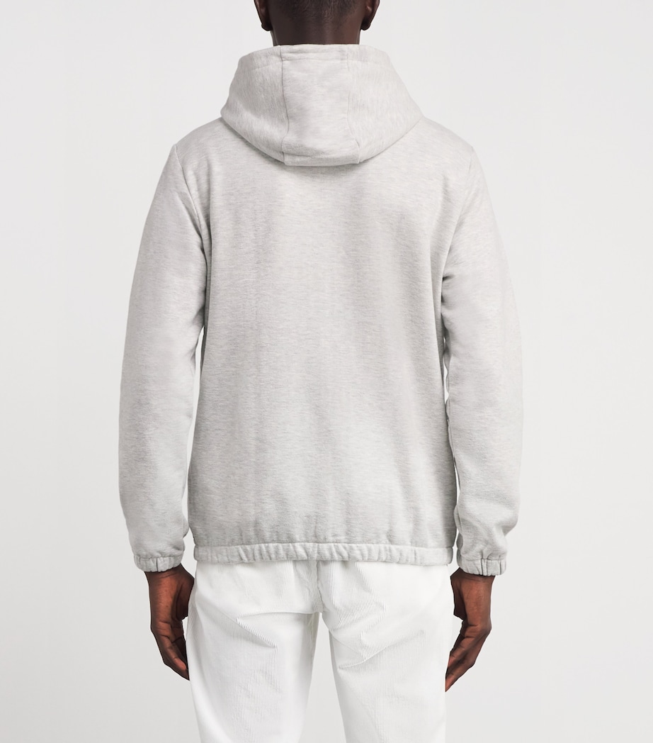 Cotton-Blend Zip-Up Hoodie GRIGIO CHIARO MELANG Image 4